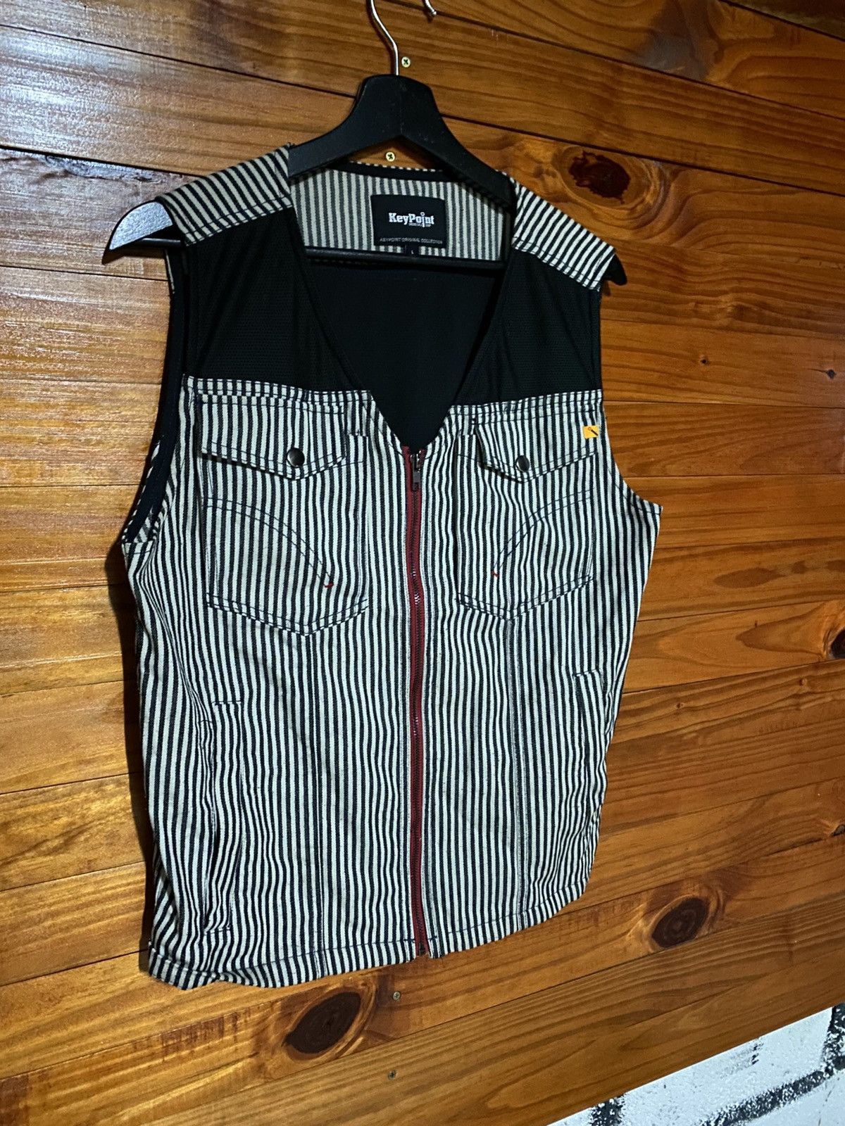 Japanese Brand KeyPoint Original Collection Workwear Vest Japanese Striped Size US L / EU 52-54 / 3 - 5 Thumbnail