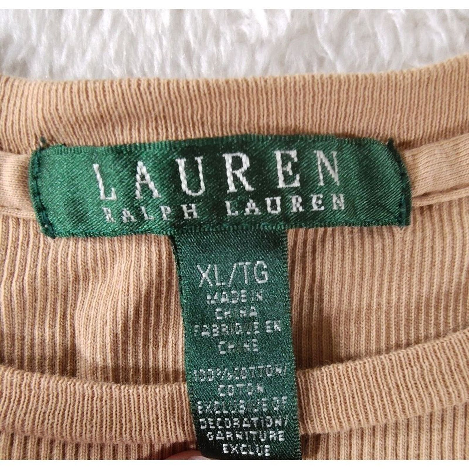 Lauren Ralph Lauren Lauren Ralph Lauren Top 3/4 Sleeve Suede Stitch Size XL Size XL / US 12-14 / IT 48-50 - 5 Thumbnail
