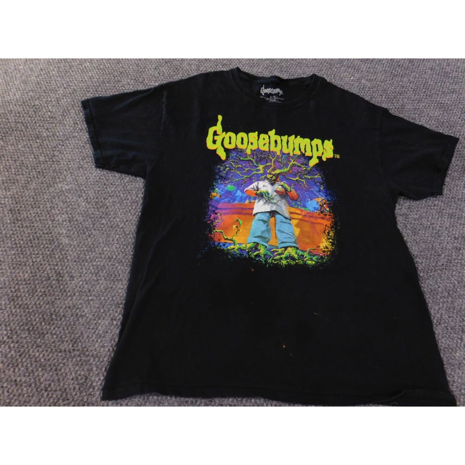 Vintage VINTAGE Goosebumps Shirt Mens Large Black Horror R L Stine Graphic Tee 2000s Shirt Mens Large Black Glow in the Dark Size US L / EU 52-54 / 3 - 3 Thumbnail