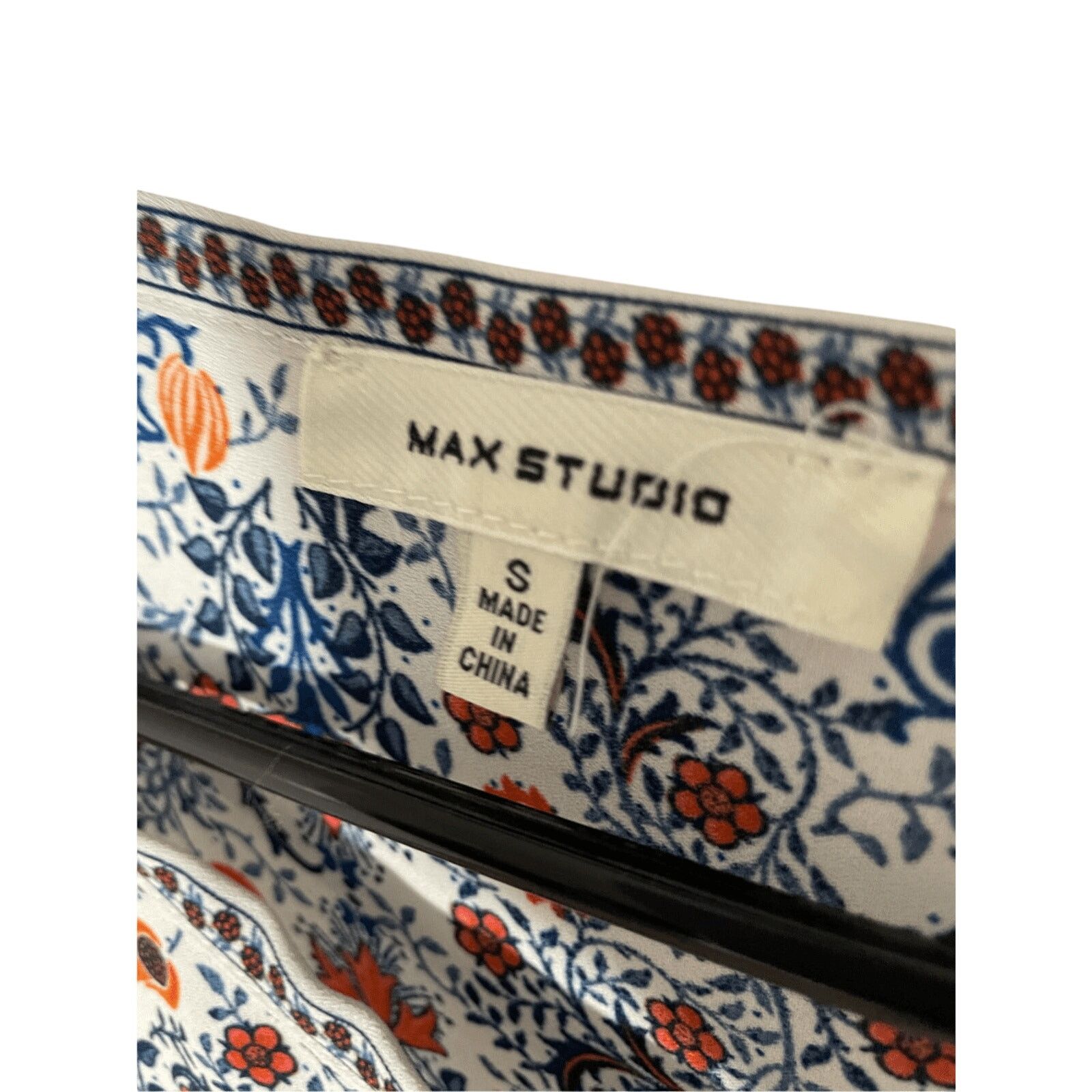 Other Bishop Sleeve Floral Blouse Max Studio Navy Peasant Prairie Size S / US 4 / IT 40 - 3 Thumbnail