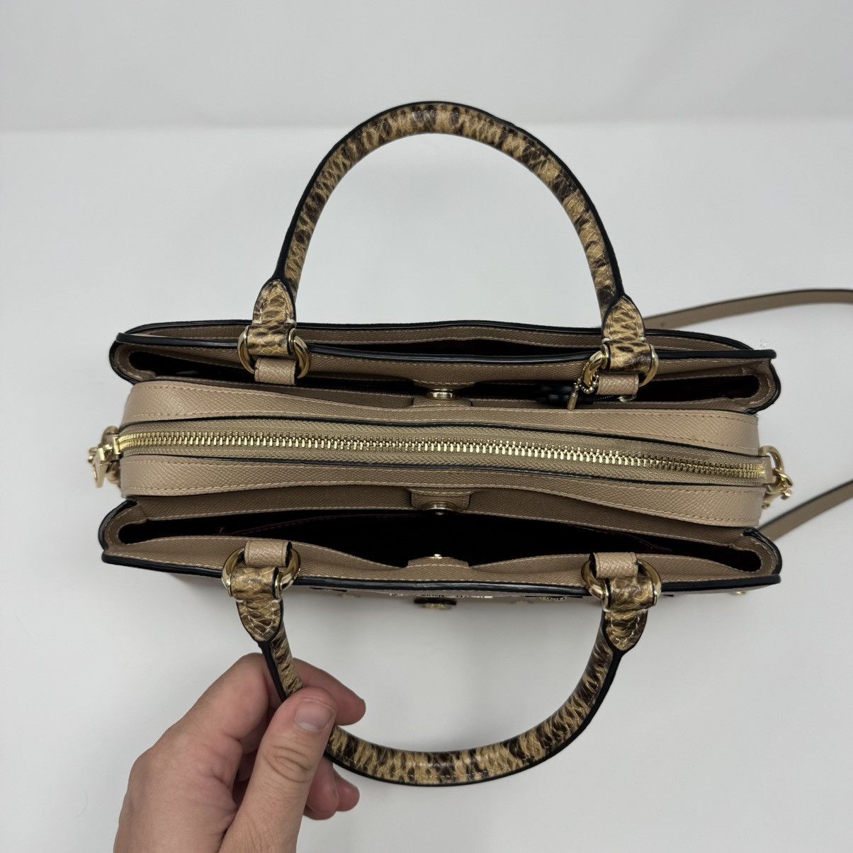 Coach Coach Lillie Carryall Daisy Applique Bag Snake Leather Size ONE SIZE - 16 Thumbnail