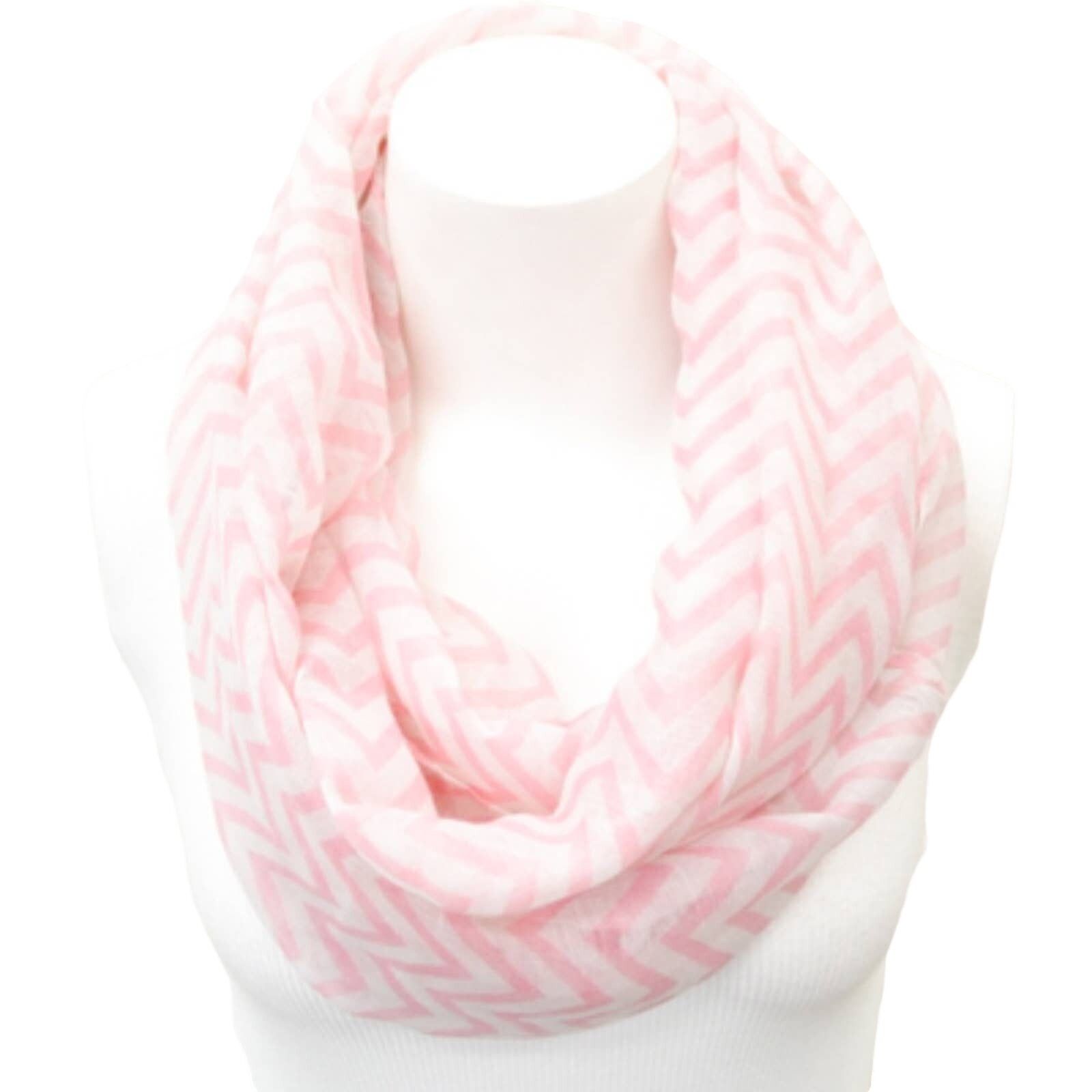 Other NEW NWT Lightweight Pink & White Chevron Infinity Cowl Scarf Size ONE SIZE - 1 Preview