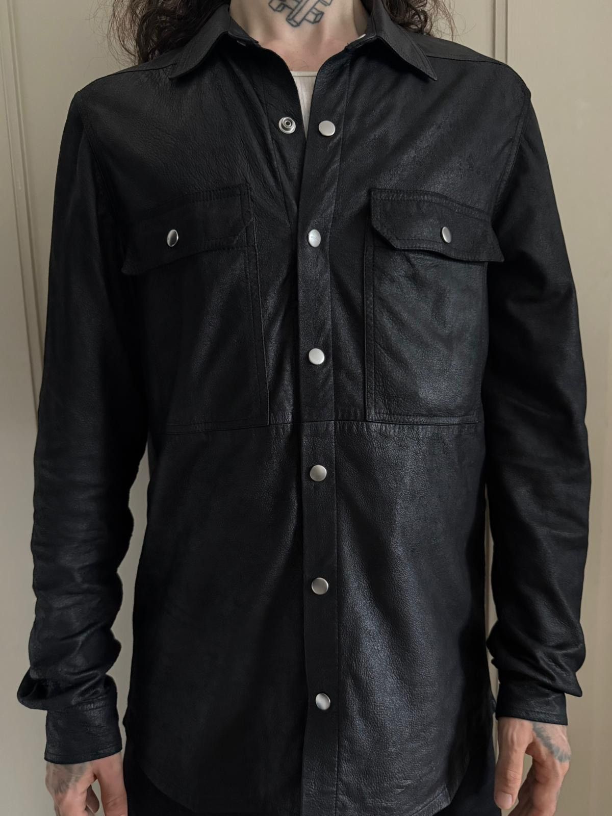Rick Owens Blistered Leather Outhershirt Size US M / EU 48-50 / 2 - 1 Thumbnail