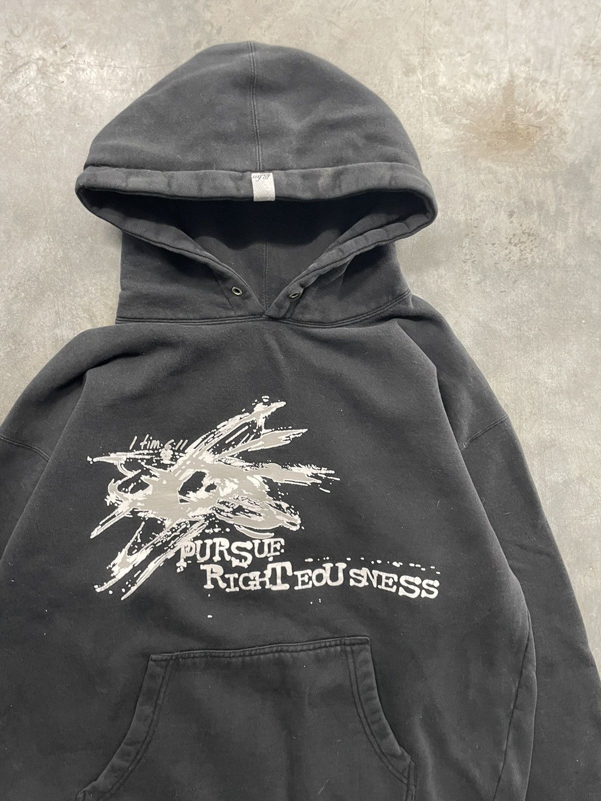 Vintage Vintage Y2K Pursue Righteousness Jesus Hoodie Size US M / EU 48-50 / 2 - 2 Thumbnail