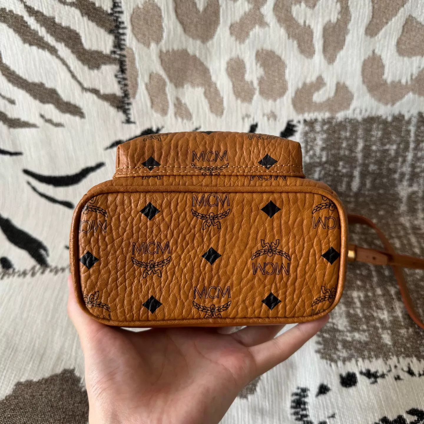 MCM MCM Cognac Ultra Mini Backpack Unused Like New Size ONE SIZE - 3 Thumbnail