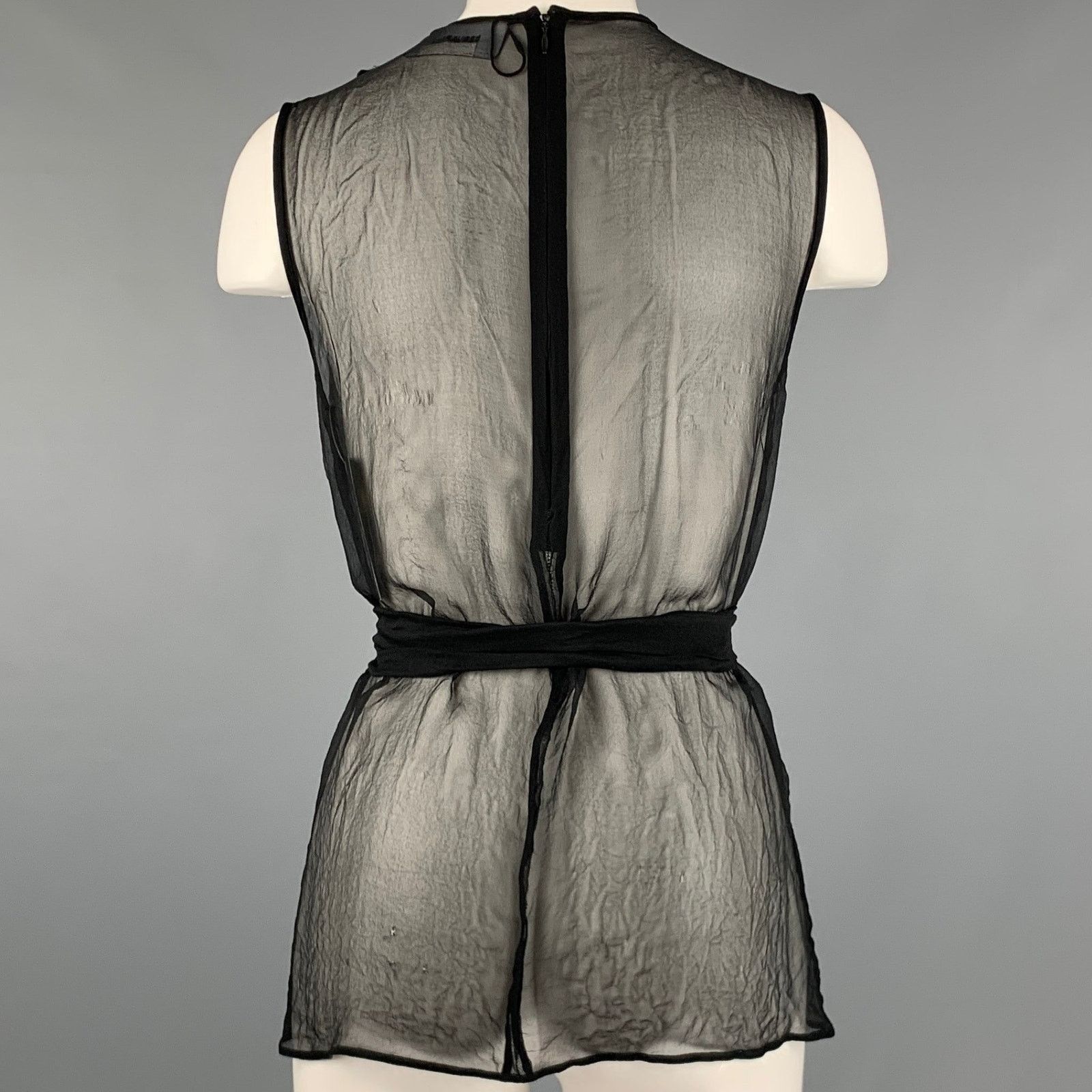 Dsquared2 DSQUARED2 Size 4 Black Chiffon Ruffled Sleeveless Dress Top Size S / US 4 / IT 40 - 3 Thumbnail