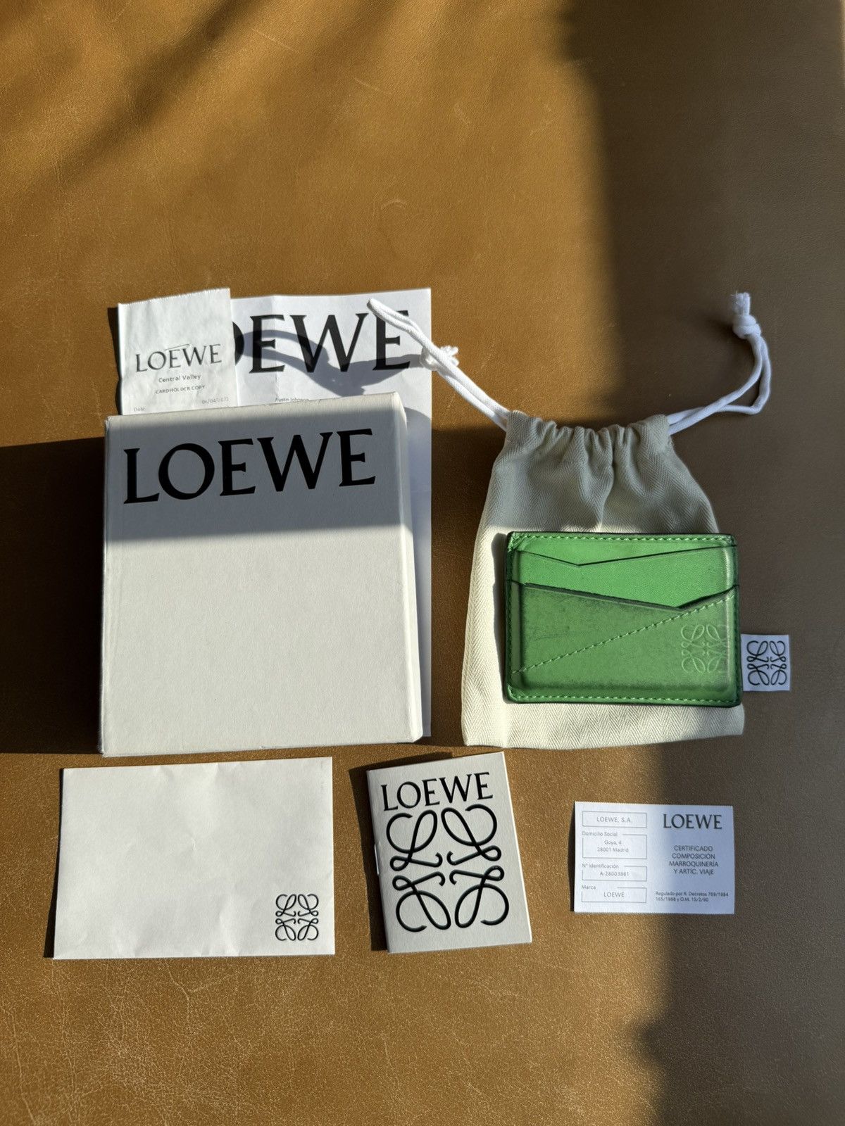 Loewe Loewe Puzzle Stitch Plain C Wallet Cardholder Apple Green Size ONE SIZE - 2 Thumbnail