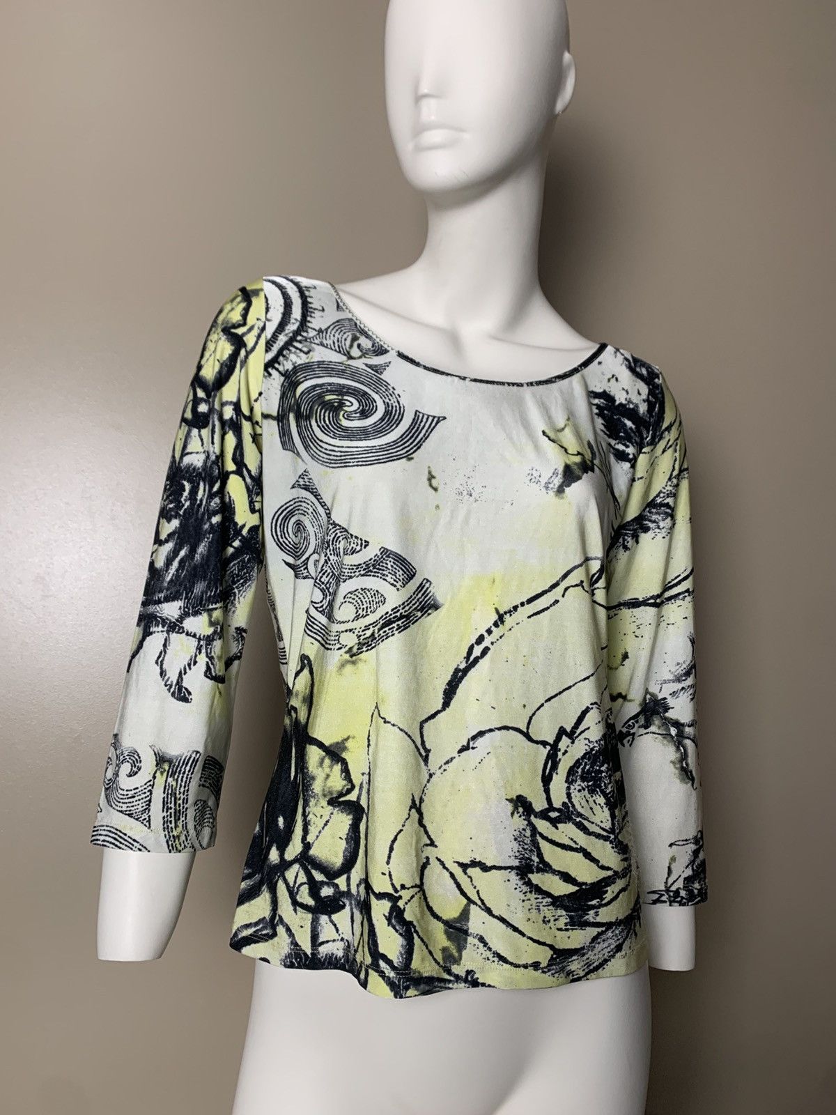 If Six Was Nine × Jean Paul Gaultier × Roberto Cavalli VINTAGE PRINTED ROBERTO CAVALLI TOP Y2K Size M / US 6-8 / IT 42-44 - 1 Thumbnail