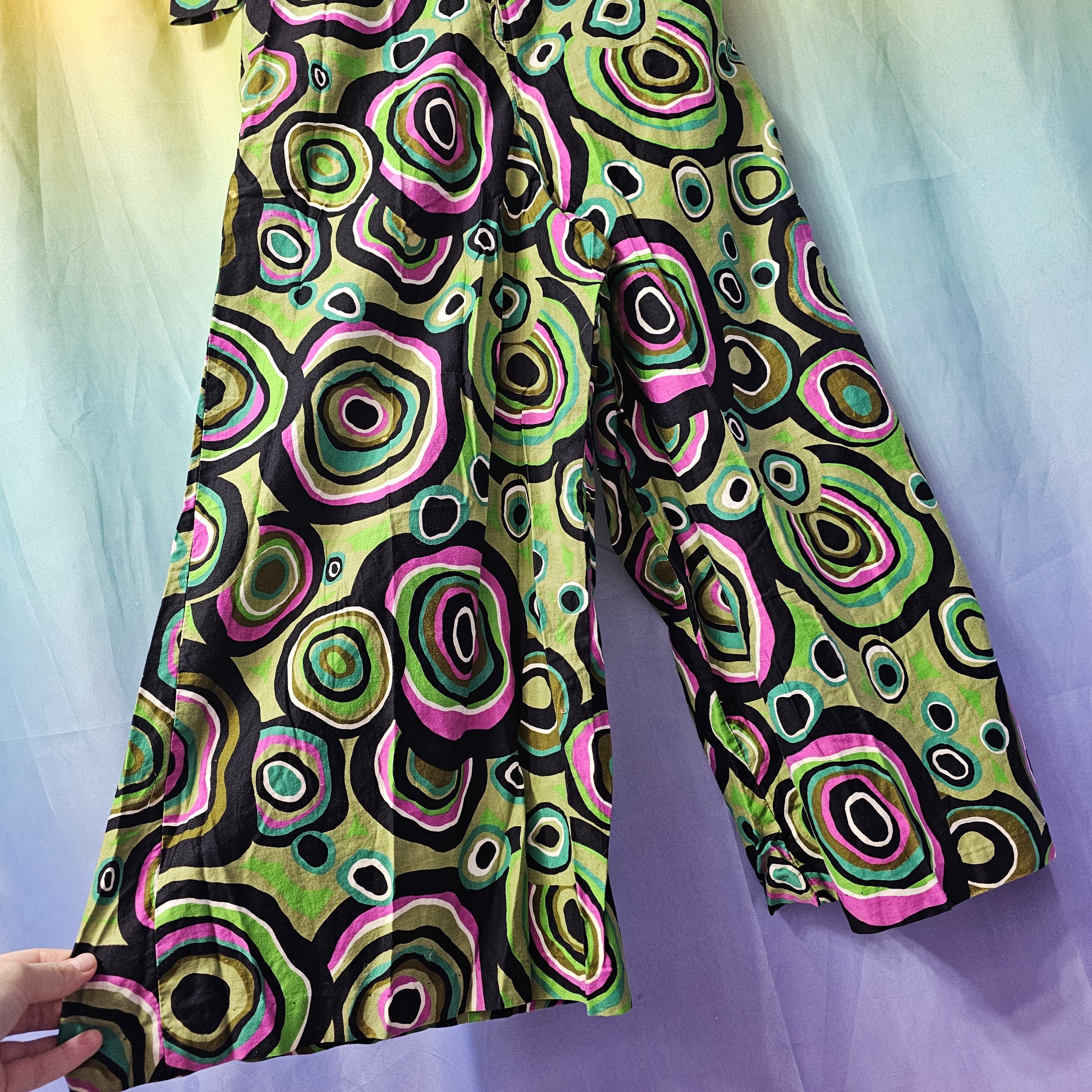 Other 60's Vintage Psychedelic Print Lounge Craft Jumpsuit Size 28" / US 6 / IT 42 - 14 Thumbnail