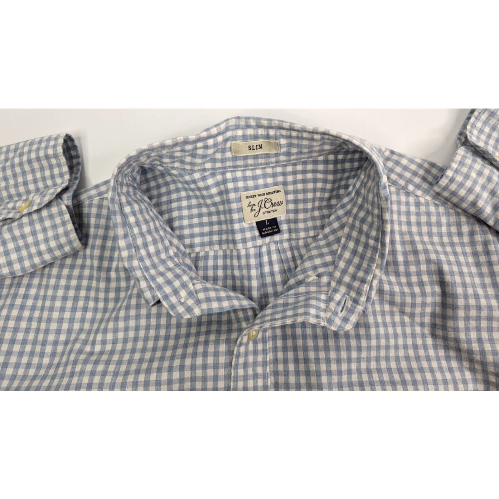 J.Crew J.CREW Button-Down Shirt Men L Blue Cotton Plaid Gingham/Checkered 100% Cotton Classic Fit Casual Workwear Size US L / EU 52-54 / 3 - 6 Thumbnail