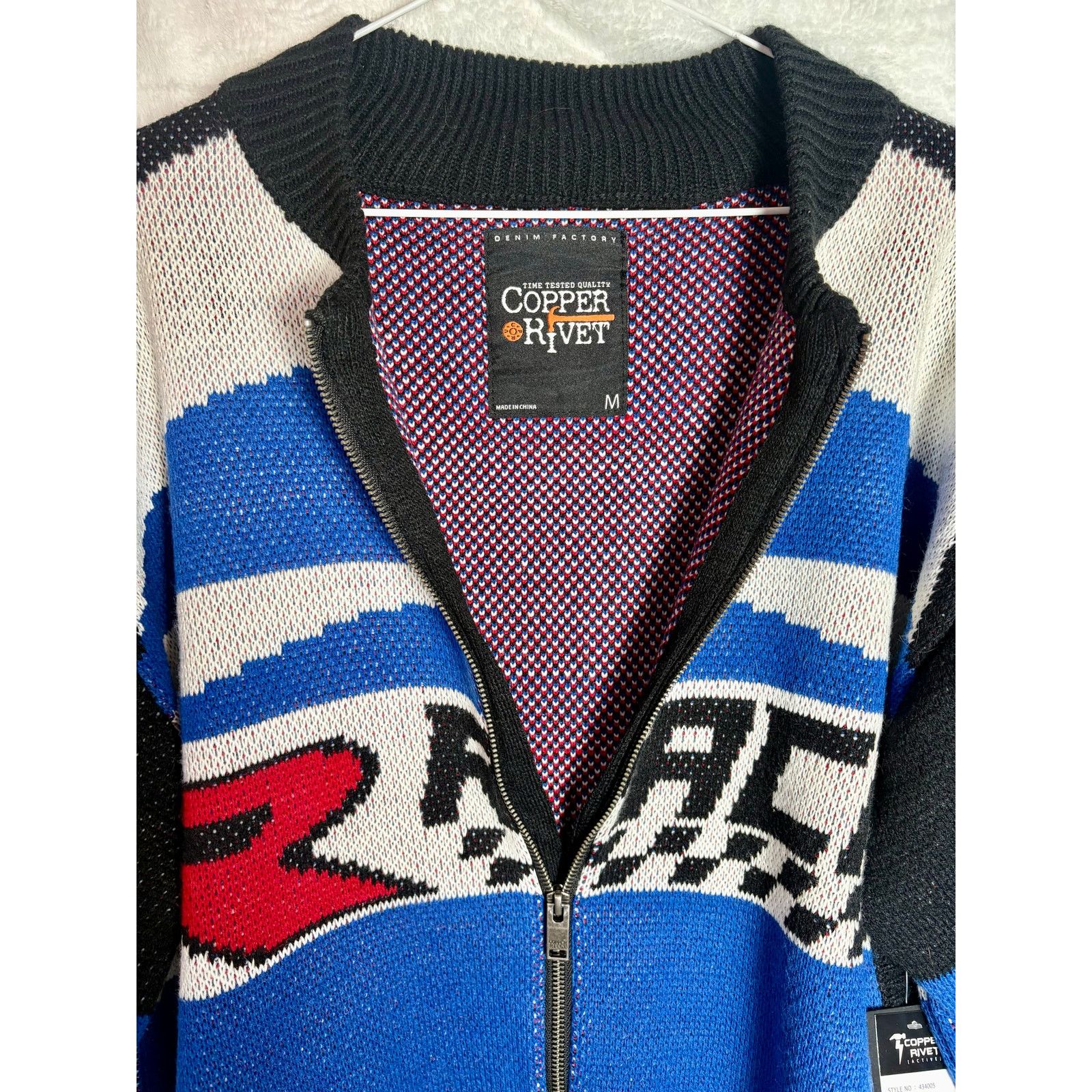 Other NWT Racing Zip-Up Sweater by Copper Rivet, Sz. M Size US M / EU 48-50 / 2 - 4 Thumbnail