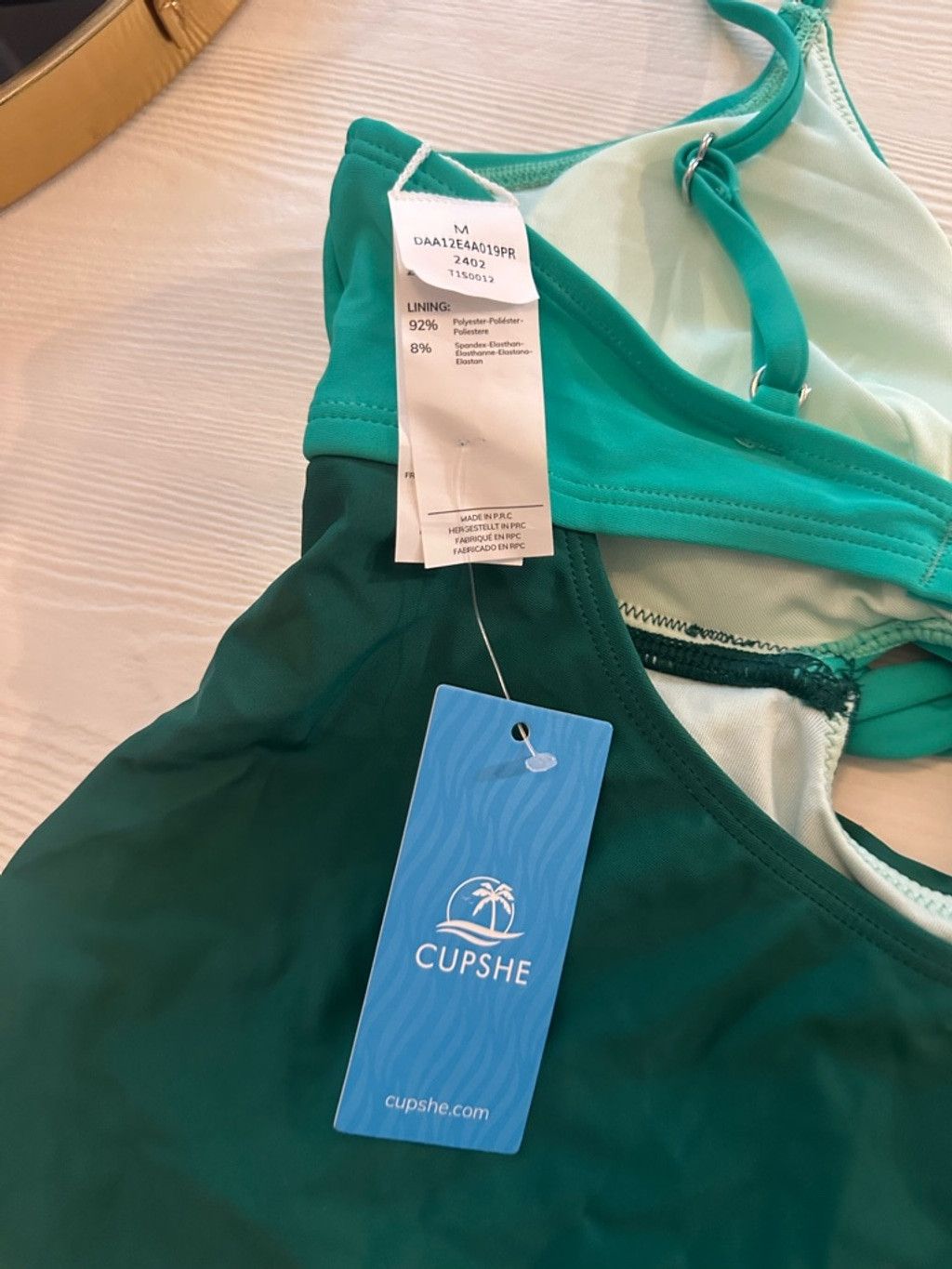 Other NWT Cupshe one piece mint green swimsuit size medium Size ONE SIZE - 4 Thumbnail