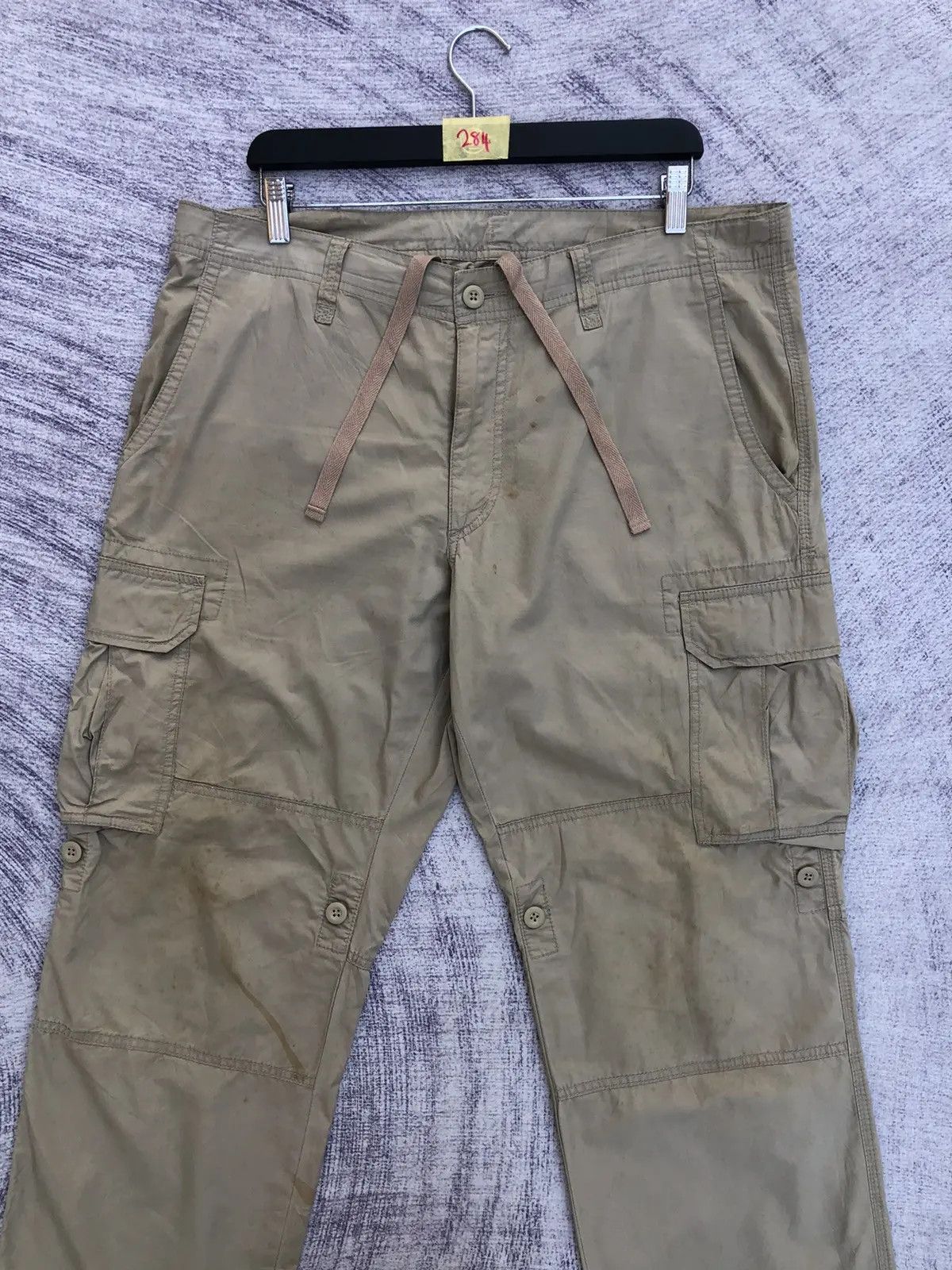 Japanese Brand Faded Cargo Pants Multipocket Tactical Utility W38xL42.5 Size US 33 - 2 Thumbnail