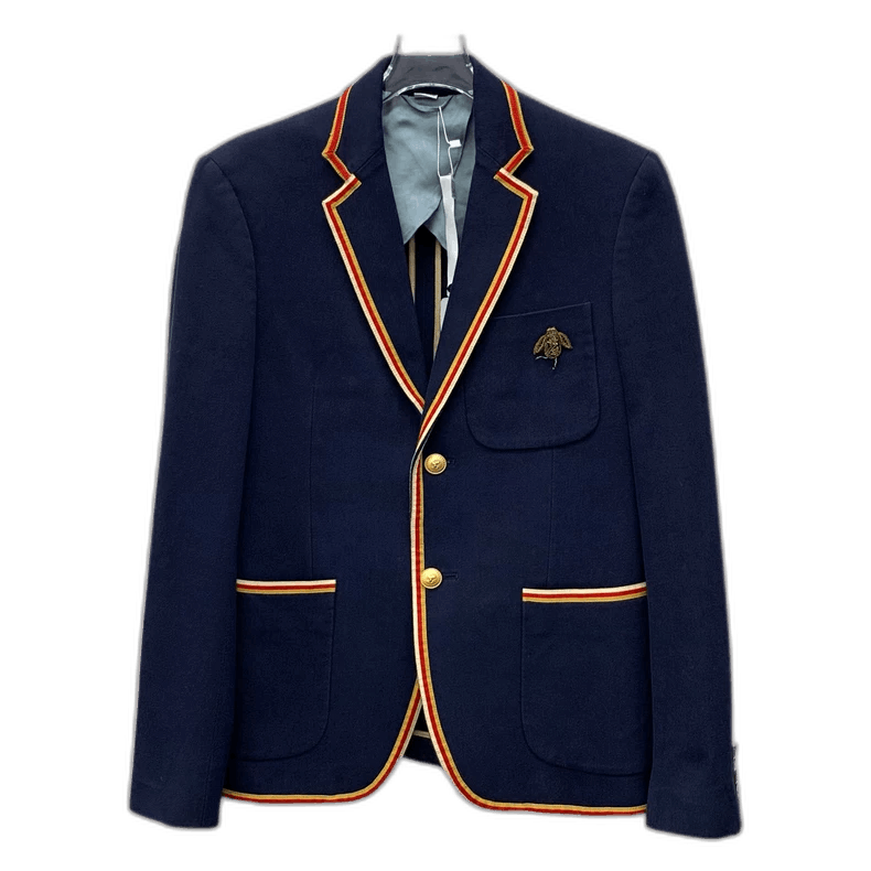 Gucci Gucci Deep Blue Cotton Blazer with Bee Emblem-2506 Size US M / EU 48-50 / 2 - 1 Thumbnail