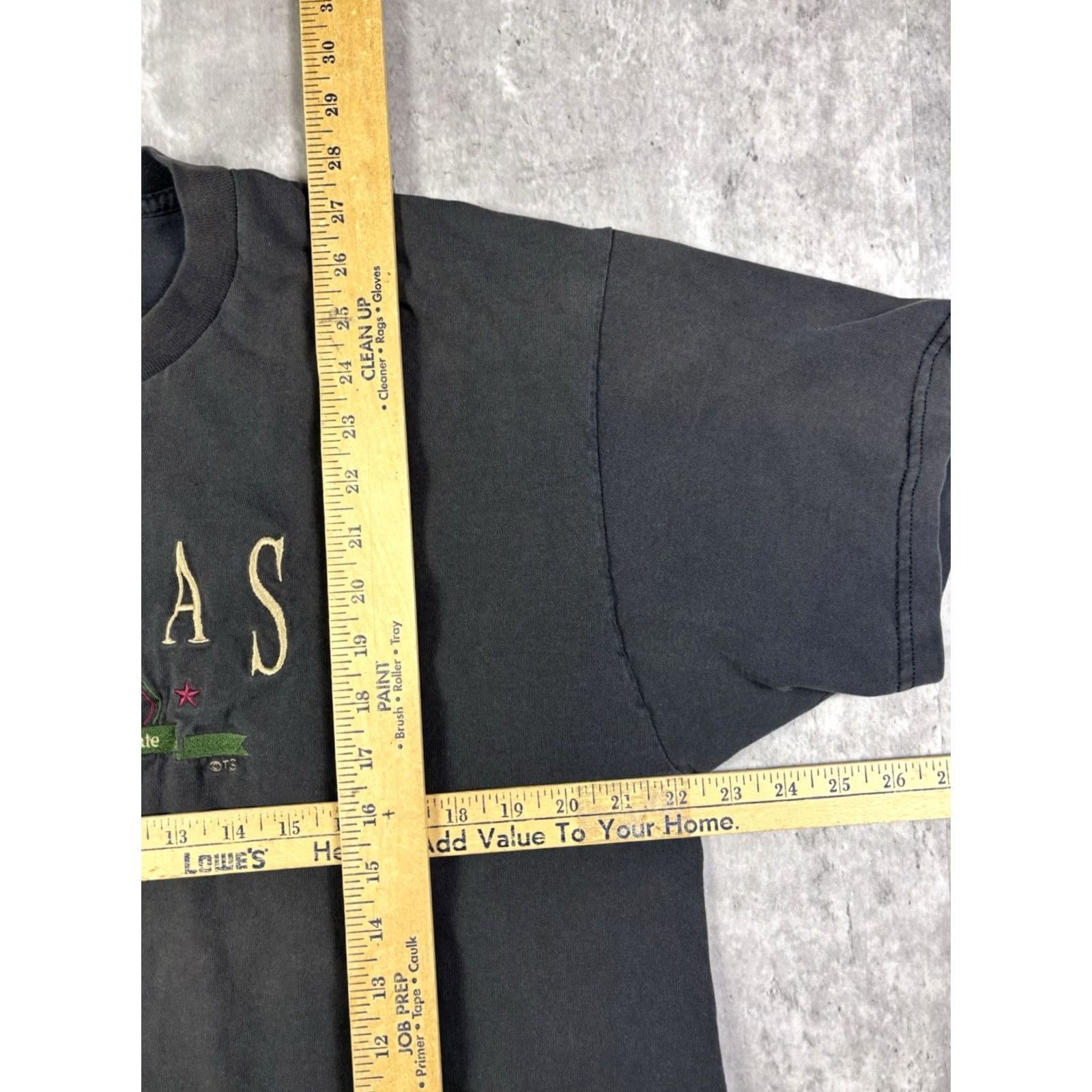 Lee VINTAGE Texas Lone Star State Embroidered T Shirt Black XL Lee Crew Neck Short Sleeve Mens 90s Stars USA Size US XL / EU 56 / 4 - 6 Thumbnail