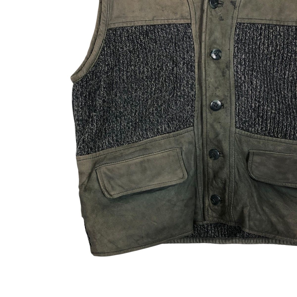 Japanese Brand 🔥VINTAGE VEST BIKER LEATHER JACKET GRASS ROOST ISSEY MIYAKE Size US L / EU 52-54 / 3 - 6 Thumbnail