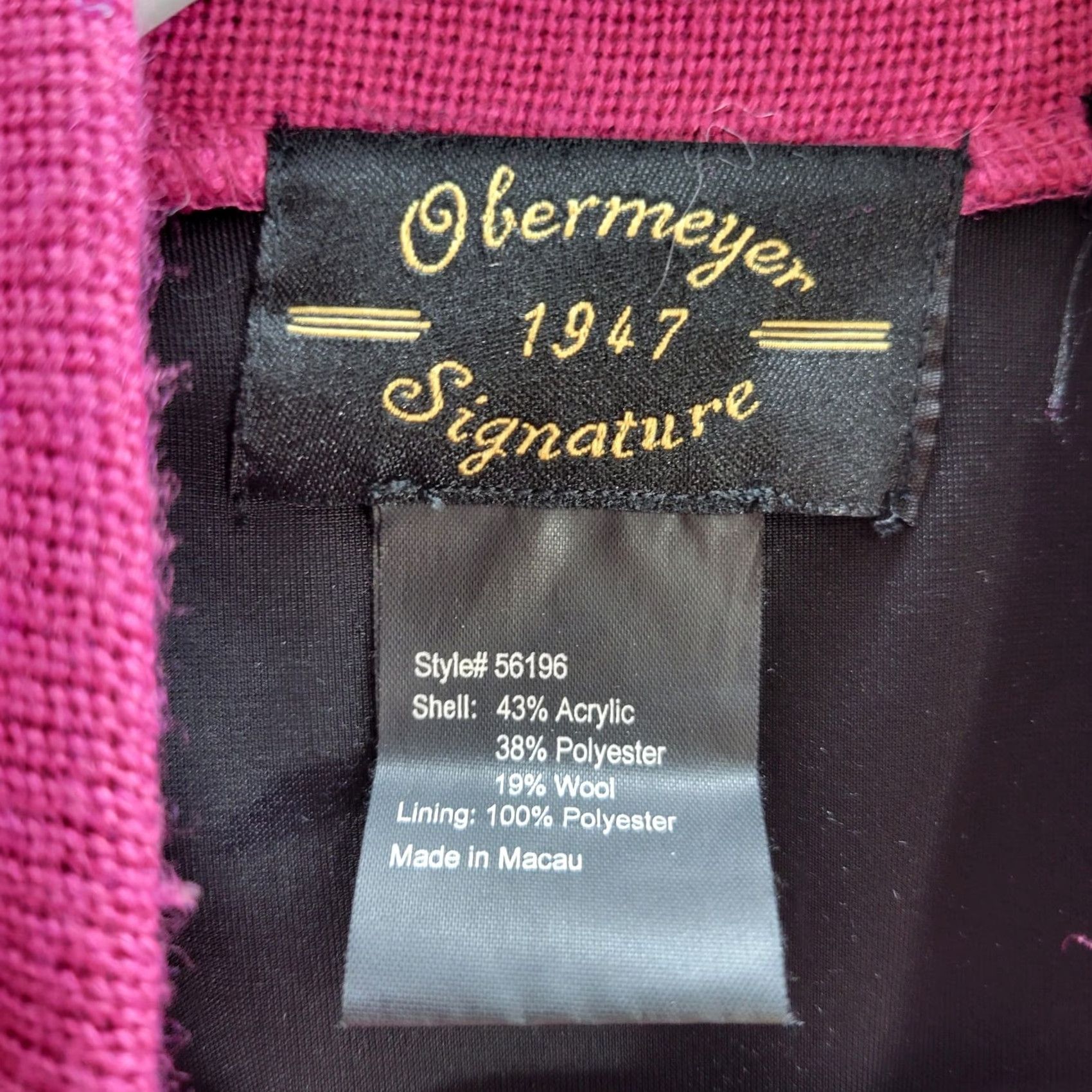 Obermeyer VINTAGE Women's Obermeyer Velvet Wool Ski Vest Sleeveless Pink Black Zip Up Lined Sz M Size M / US 6-8 / IT 42-44 - 3 Thumbnail