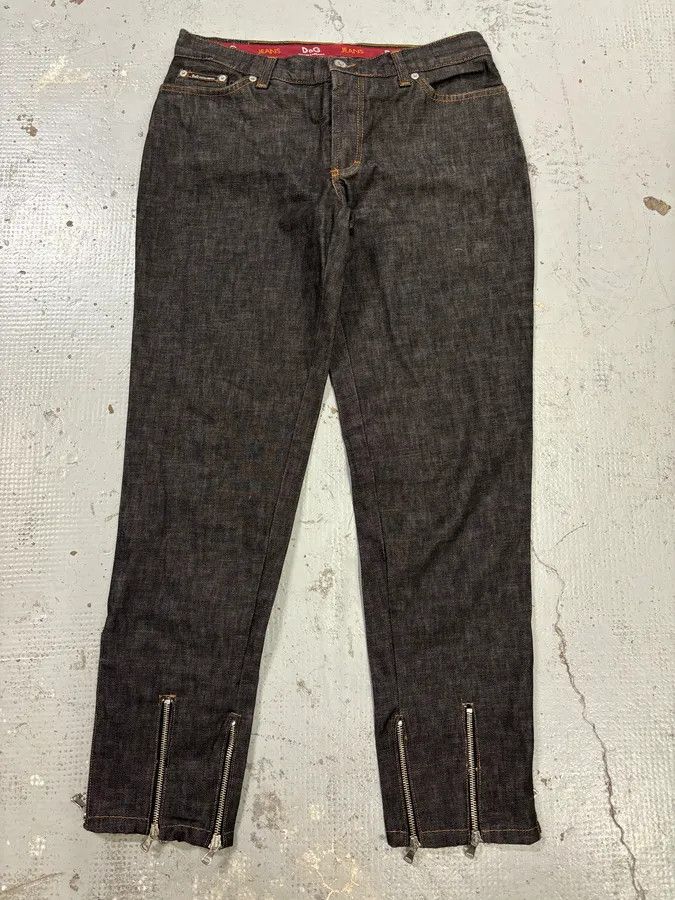 Dolce & Gabbana AW2003 Dolce & Gabbana Black Denim Multi-Zip Jacket and Jeans Set Size M / US 6-8 / IT 42-44 - 20 Thumbnail