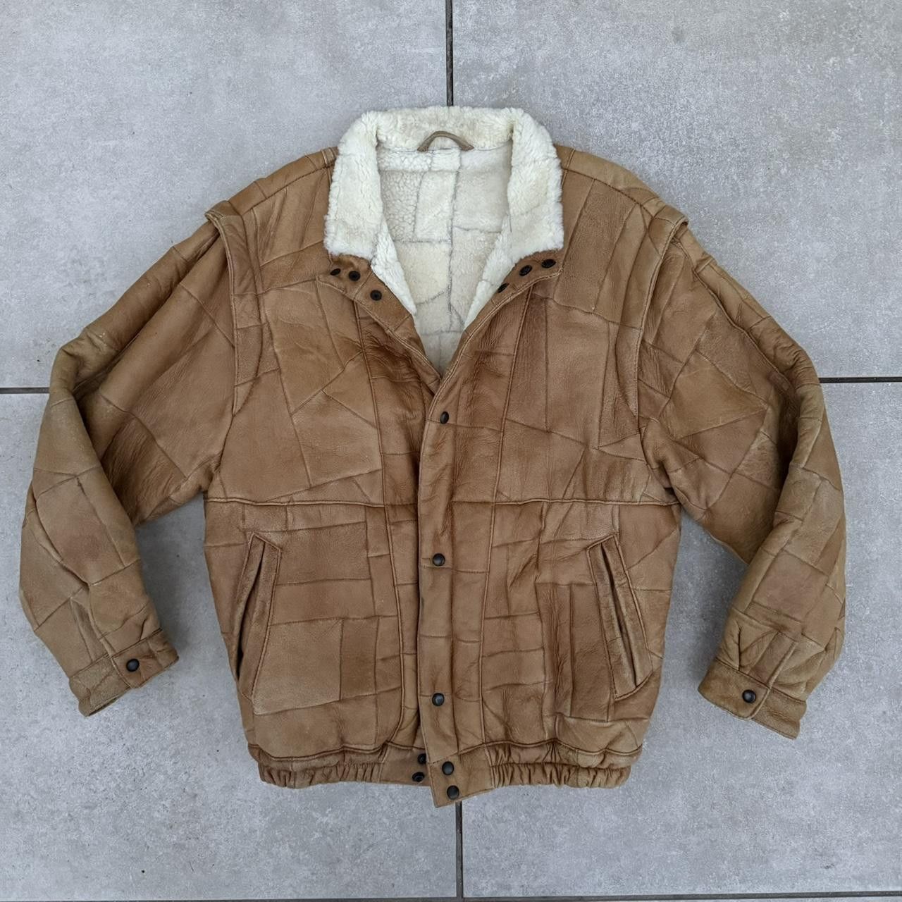 Vintage Vintage Real Leather Jacket Retro 90s Brown Sherpa Size US L / EU 52-54 / 3 - 1 Thumbnail