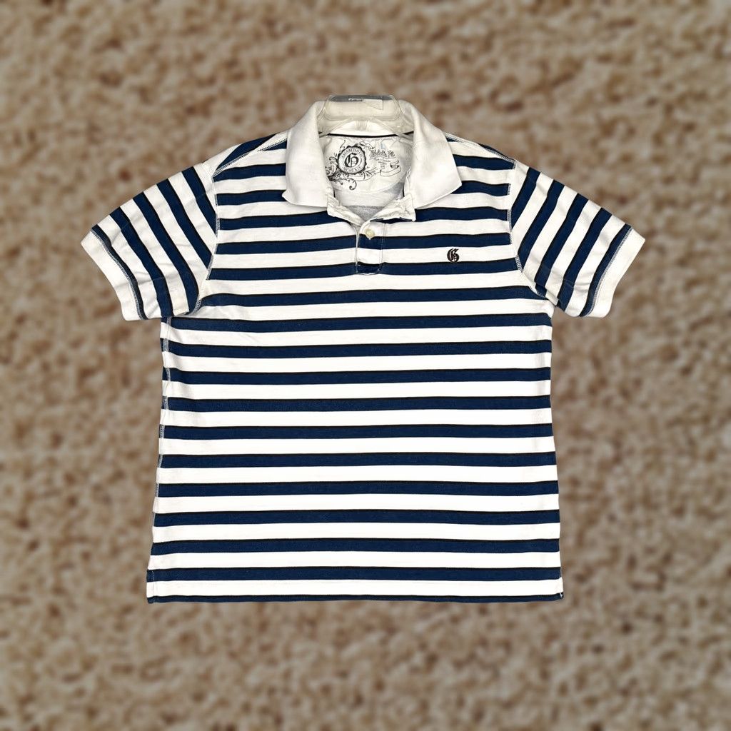 Gap Gap Polo Shirt Mens L Blue White Striped Athletic Fit Logo Casual Knit Shirt Size US L / EU 52-54 / 3 - 1 Thumbnail
