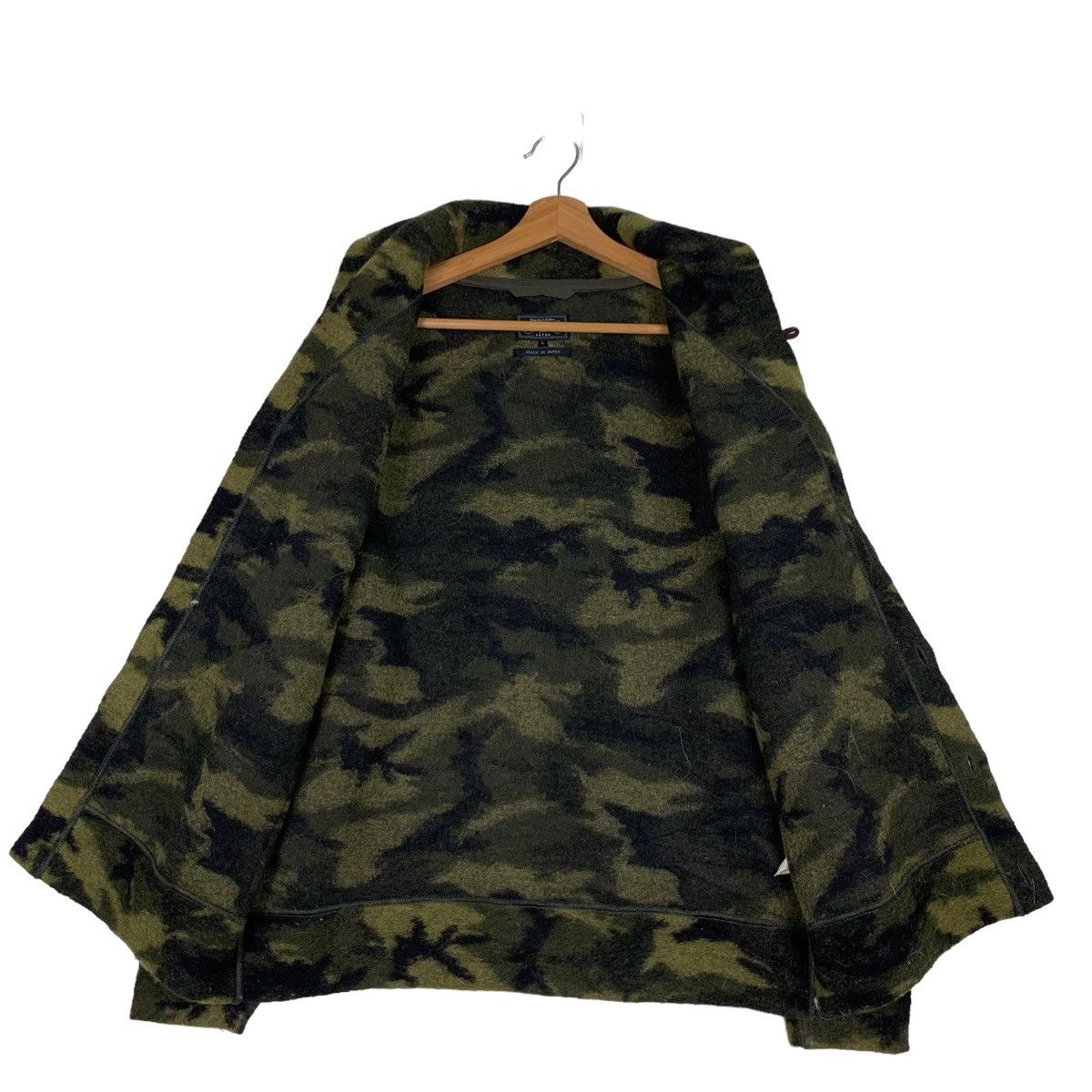 Beams Plus BEAMS Green Camo Fleece Cardigan Jacket #0039-C3 Size US L / EU 52-54 / 3 - 12 Thumbnail