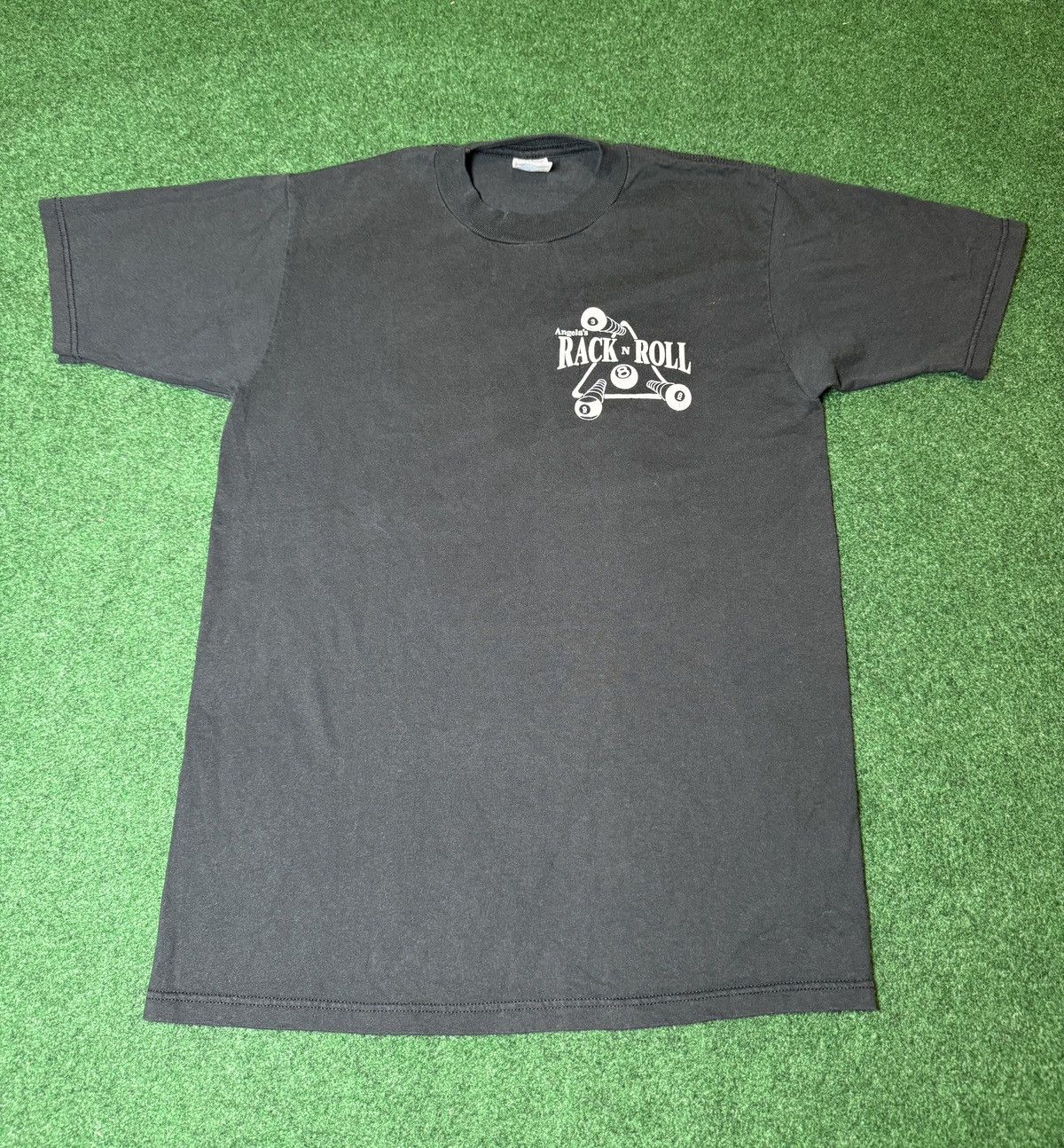 Jerzees × Vintage Vtg 90s Rack N’ Roll Angela’s Erie Pa Bar Karaoke T Shirt Size US M / EU 48-50 / 2 - 1 Thumbnail