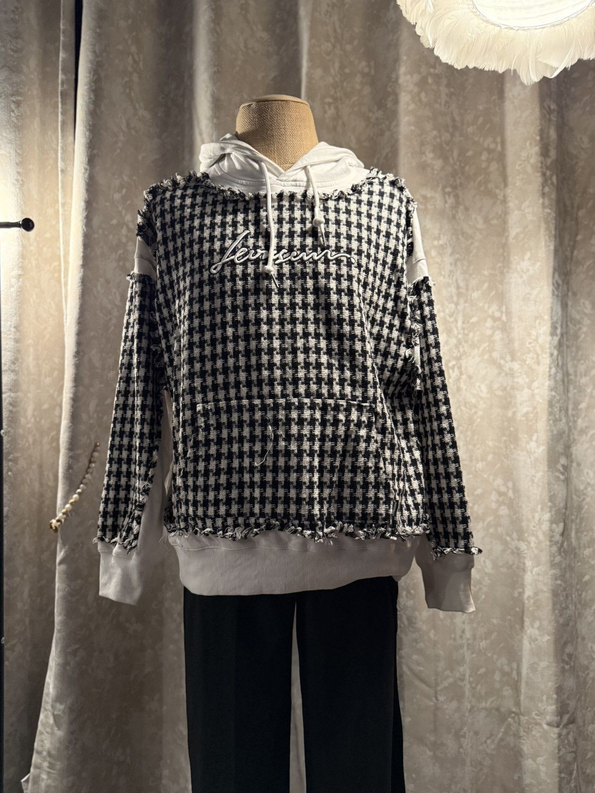 Other Fringe-Edge Houndstooth Hoodie – Urban Street Meets Cozy Size US L / EU 52-54 / 3 - 3 Thumbnail