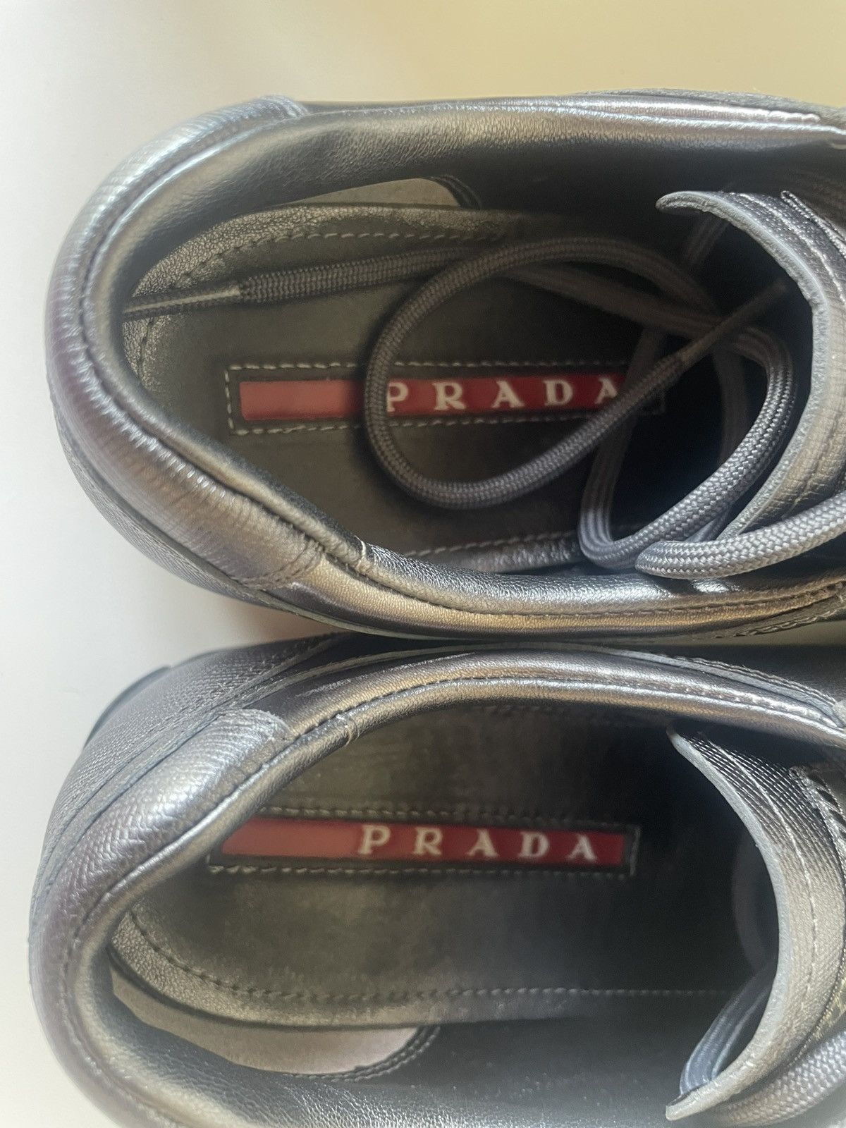 Prada Prada women’s leather sneakers in grey with original box Size US 7.5 / IT 37.5 - 8 Thumbnail