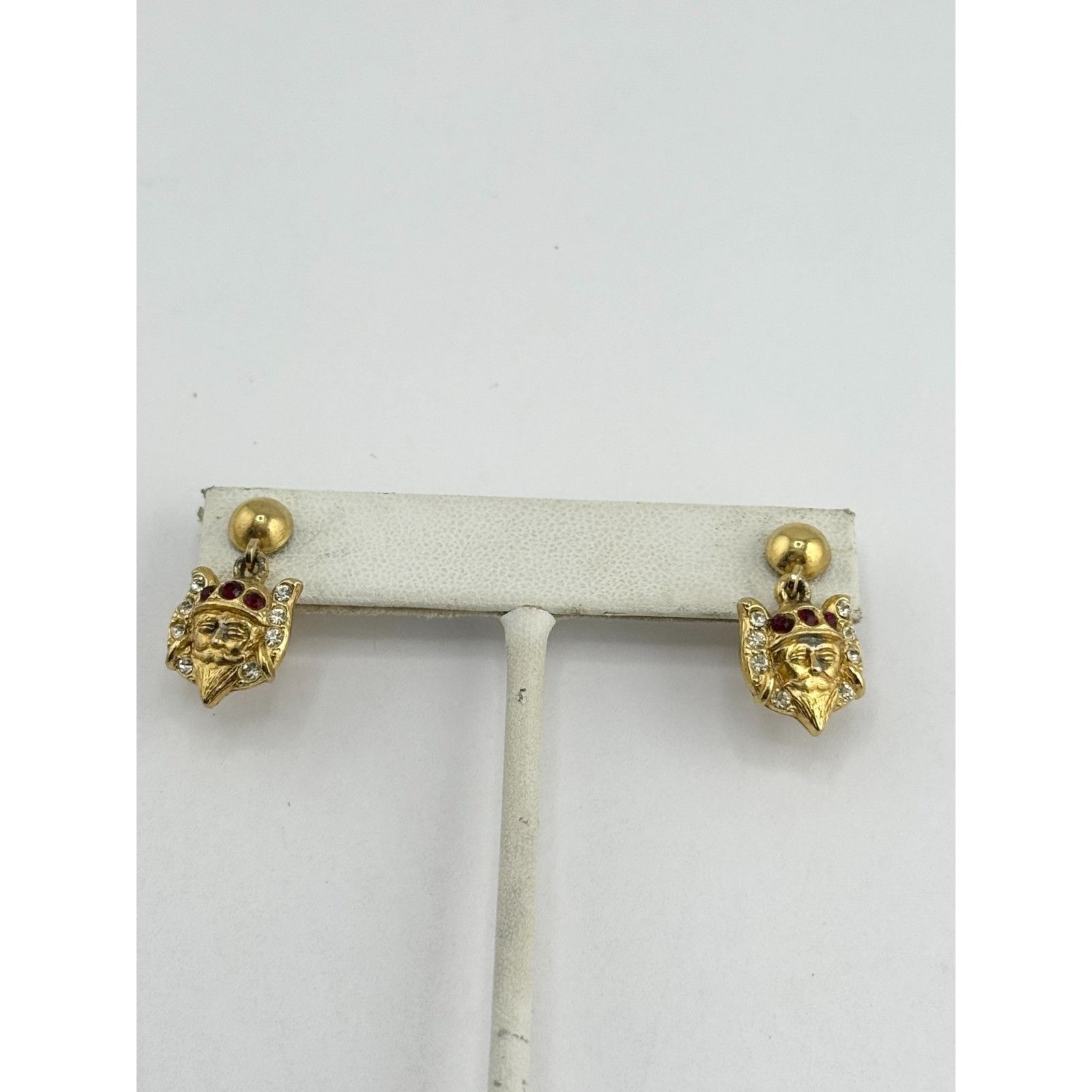 Vintage Vintage rhinestone king knight man dangle drop earrings Size ONE SIZE - 4 Thumbnail