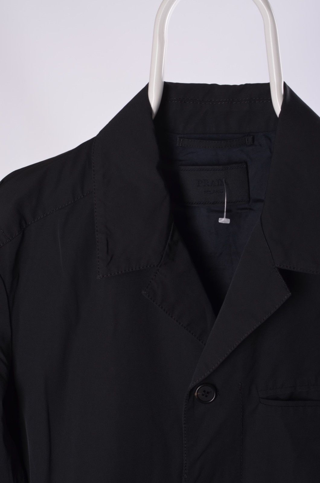 Prada Vintage Prada Milano Nylon Cotton Leather Long Coat Button Size US M / EU 48-50 / 2 - 2 Thumbnail