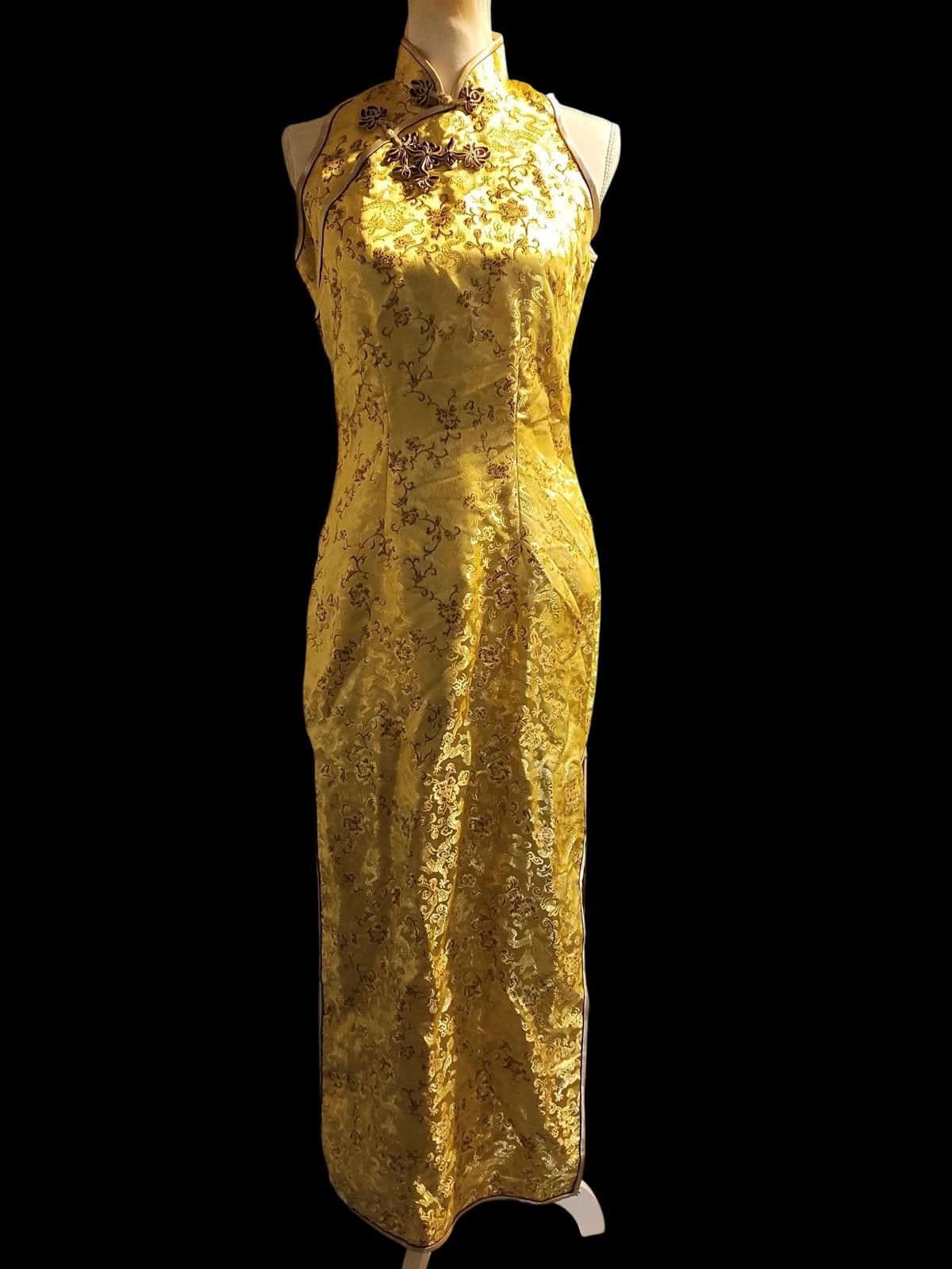 Other Chinatown Elegant Gold Sleeveless Midi Dress Size S / US 4 / IT 40 - 4 Thumbnail