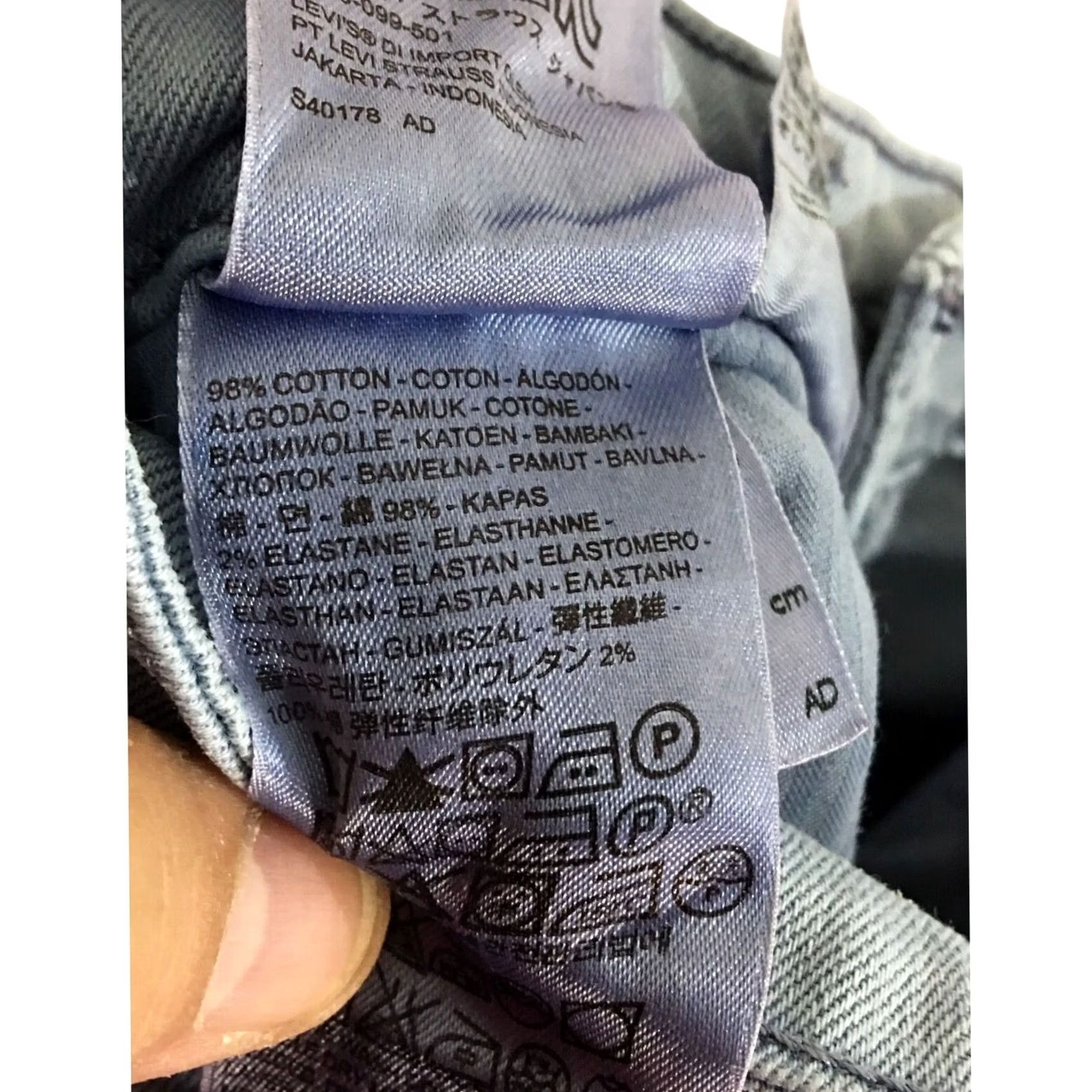 Levi's Levis Jeans Acid Wash Tapered Leg Stretch Womens 24 Retro Grunge Casual Classic Size 42" / US 20 - 6 Thumbnail