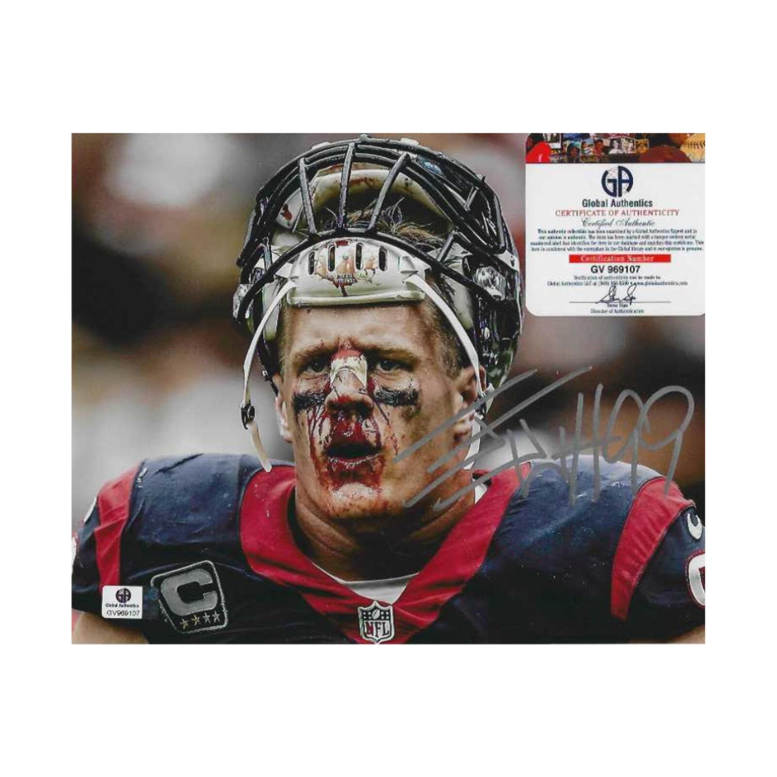 Other J.J. Watt Houston Texans Autographed 8x10 Photo coa W/Frame Size ONE SIZE - 3 Thumbnail