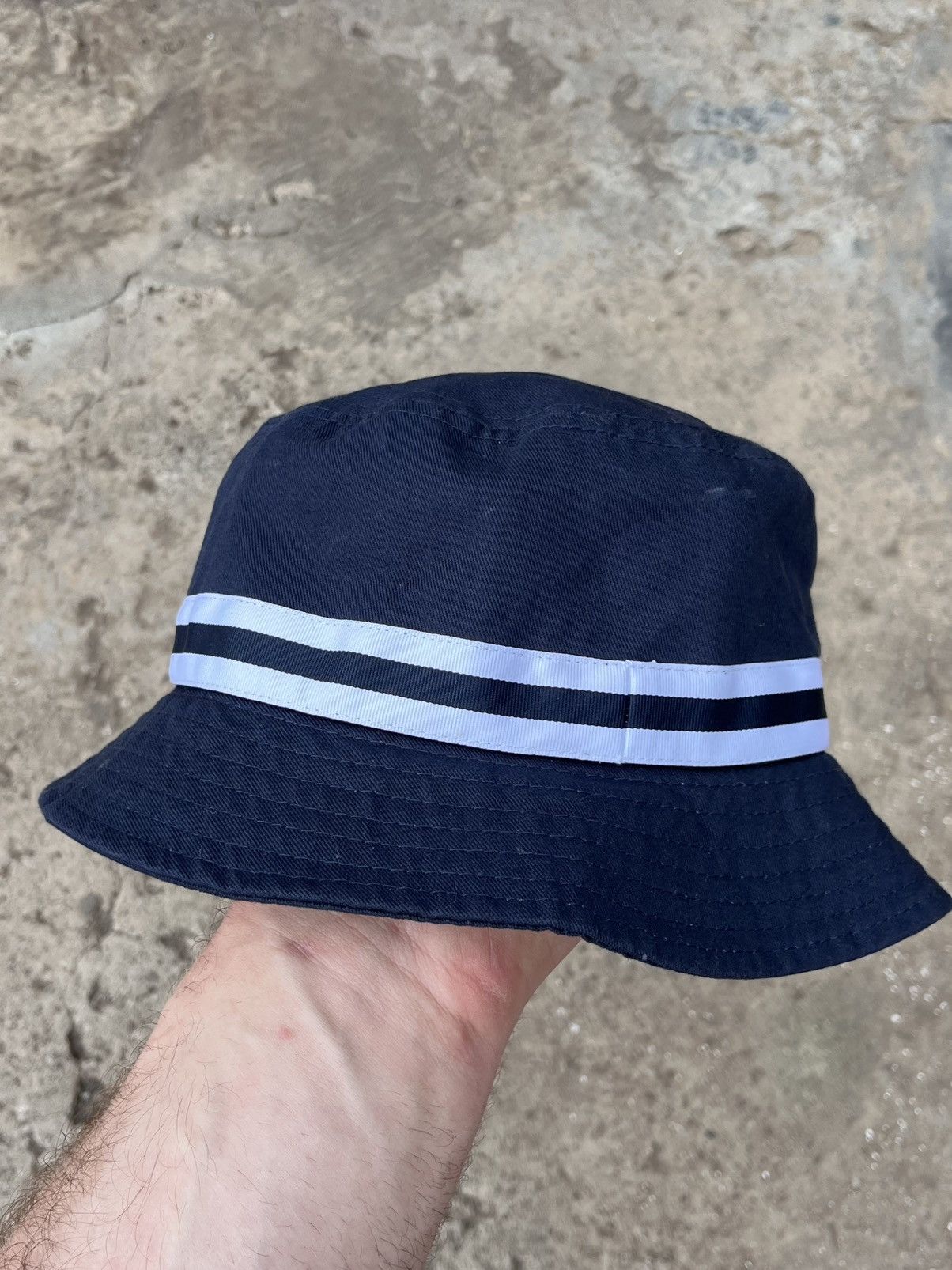 Kangol Vintage Kangol Bucket Hat Blue White Striped Avantgarde Y2K Size 38 - 3 Thumbnail