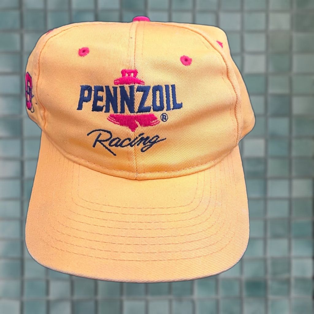 NASCAR VINTAGE Pennzoil Racing Hat Snapback One Size Yellow 80s 90s Classic NASCAR Mens Size ONE SIZE - 1 Thumbnail