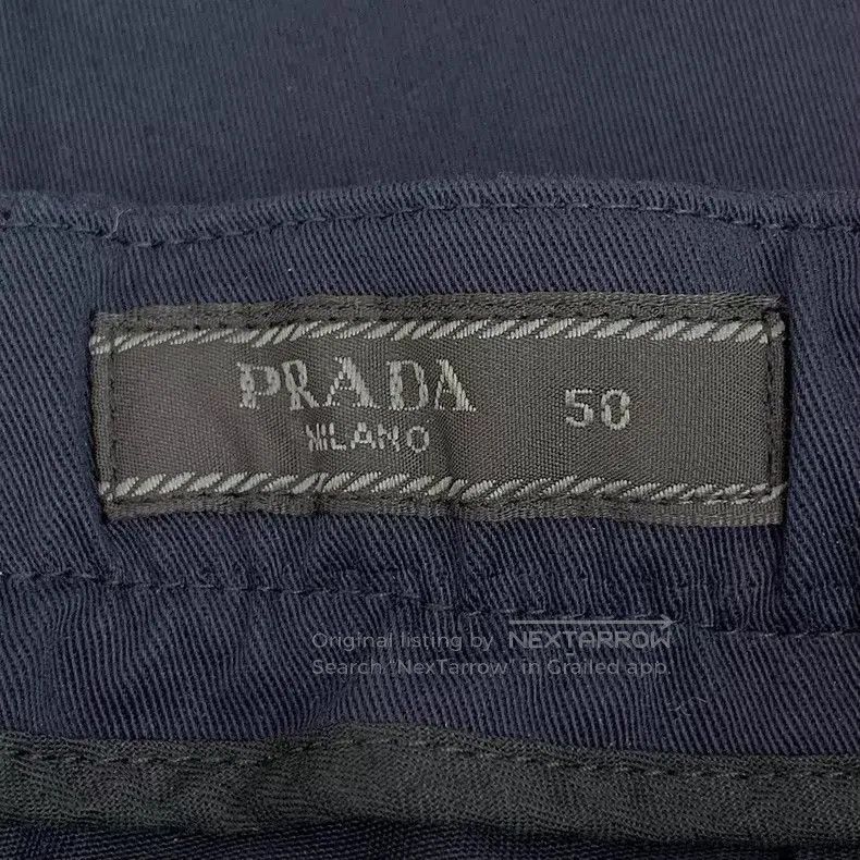 Prada Prada Dark blue Velcro cotton casual trousers Size US 34 / EU 50 - 6 Thumbnail