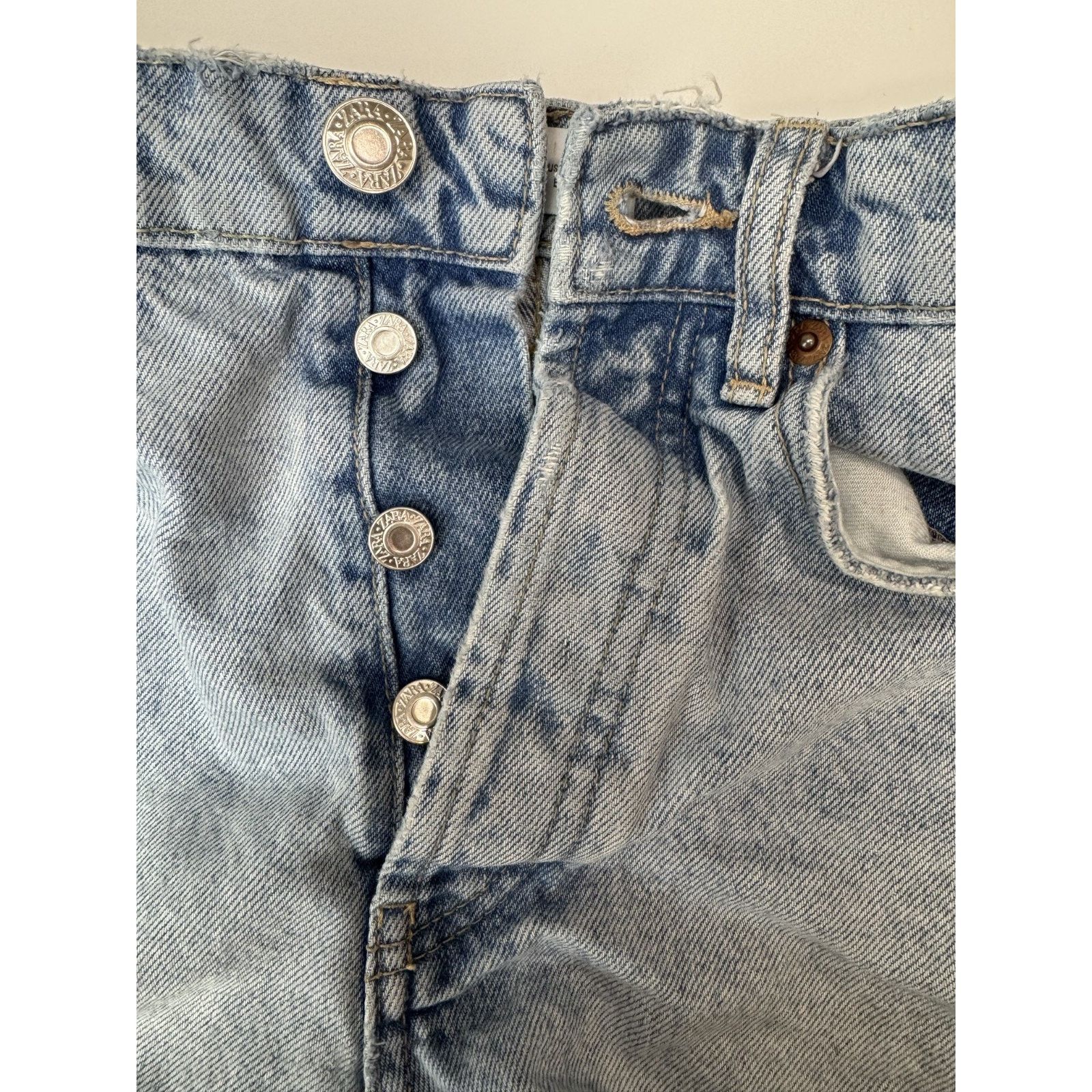 Zara Zara Cut-Off Shorts Grunge Beach High Rise Blue 3" Women's 4 Size 27" / US 4 / IT 40 - 9 Thumbnail