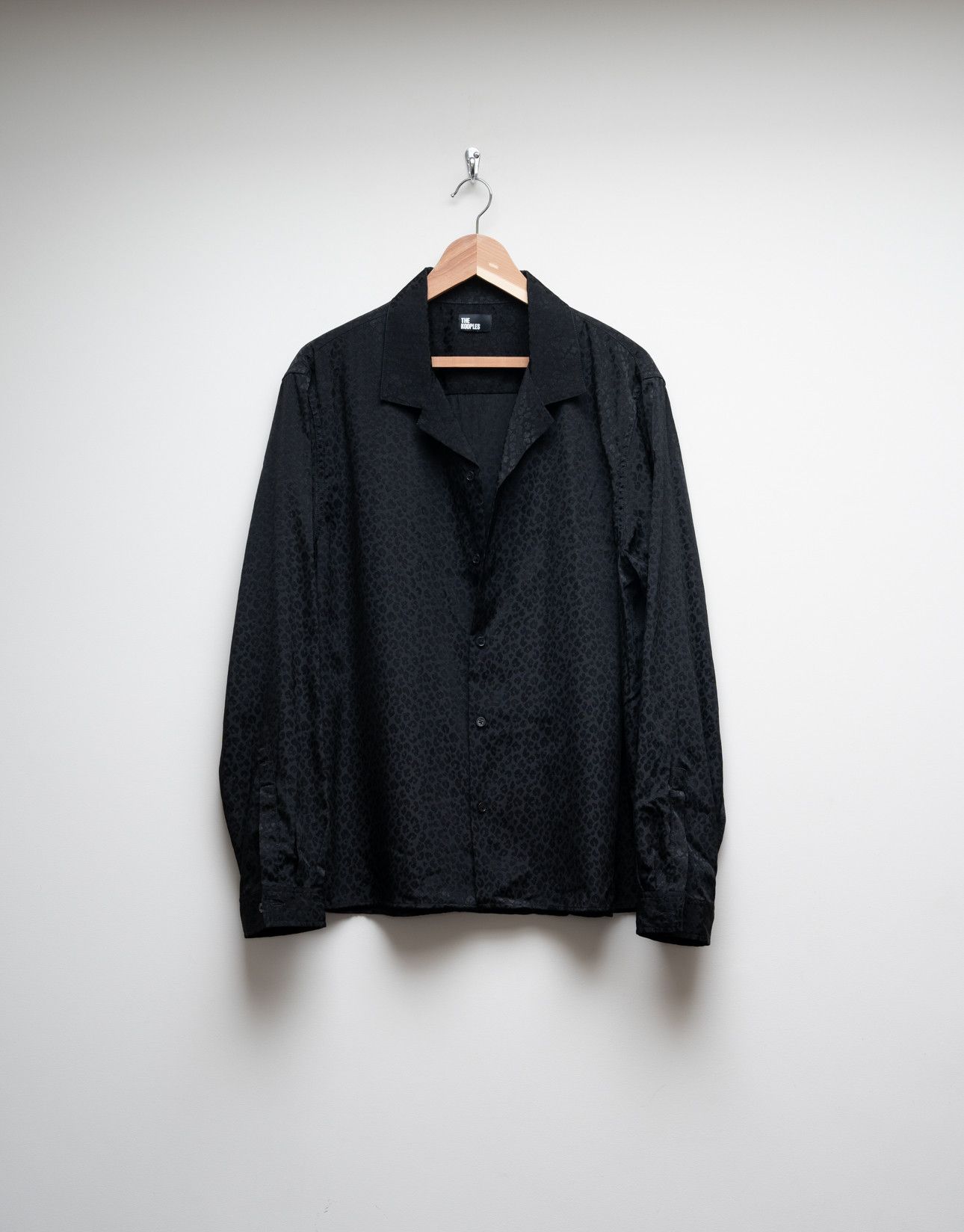 image of The Kooples Leopard Jacquard Shirt in Black, Men's (Size Large)
