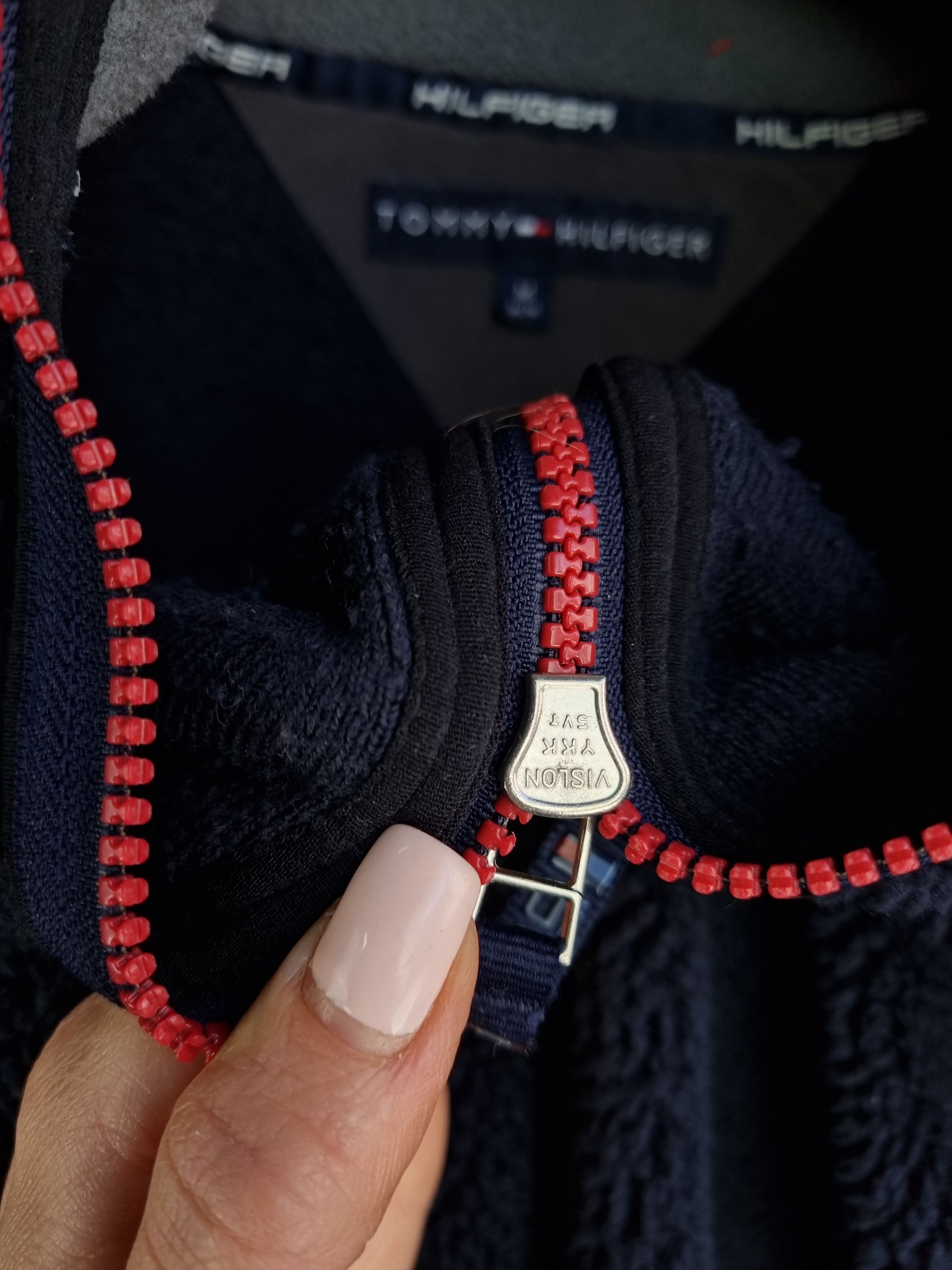 Tommy Hilfiger × Tommy Jeans Rare Tommy Hilfiger half zip up Deep Pile Fleece Navy Size US L / EU 52-54 / 3 - 13 Thumbnail