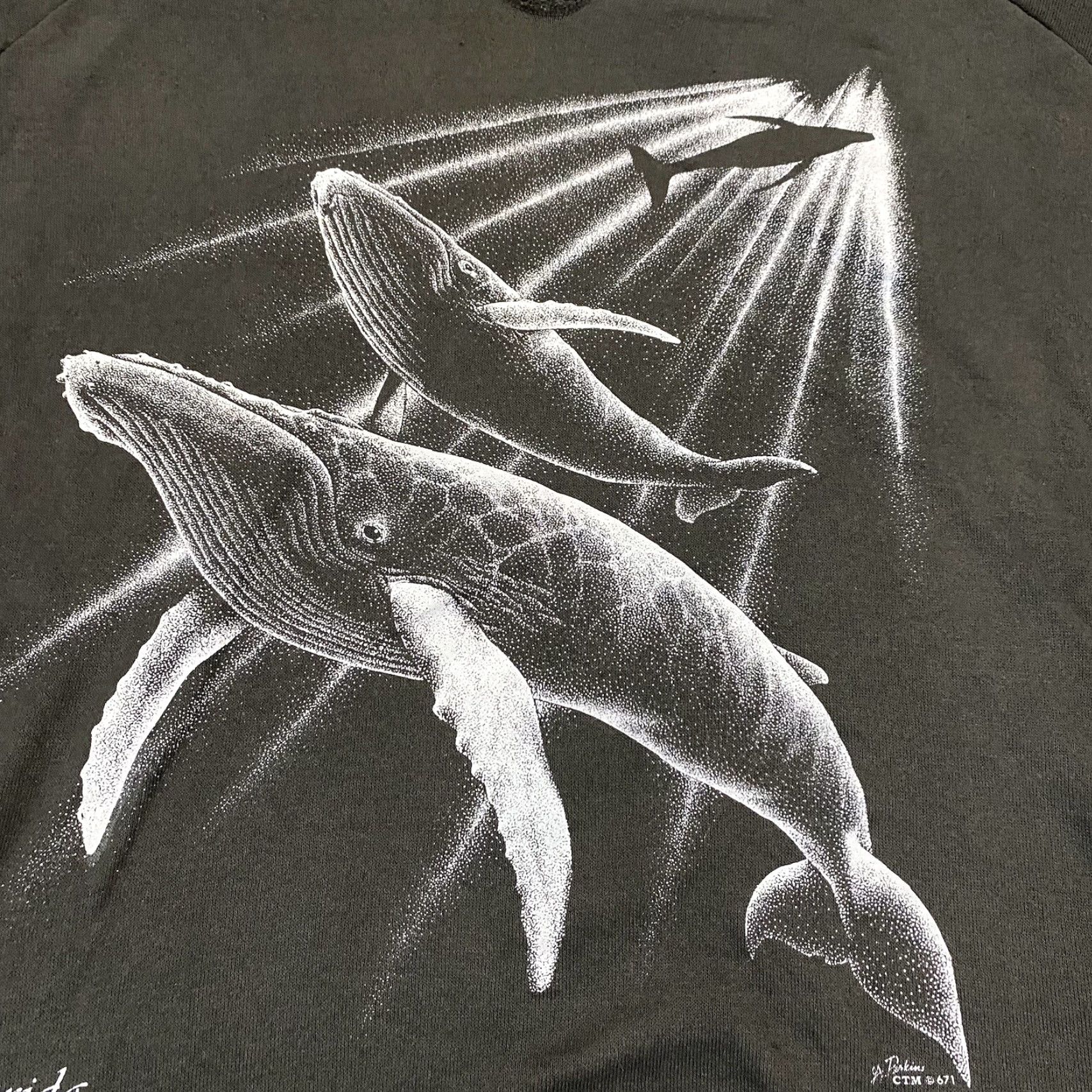 Vintage VINTAGE Whale Shirt Mens One Size Black Animal Nature Florida Rag Gym 90s S/S Size US M / EU 48-50 / 2 - 3 Thumbnail