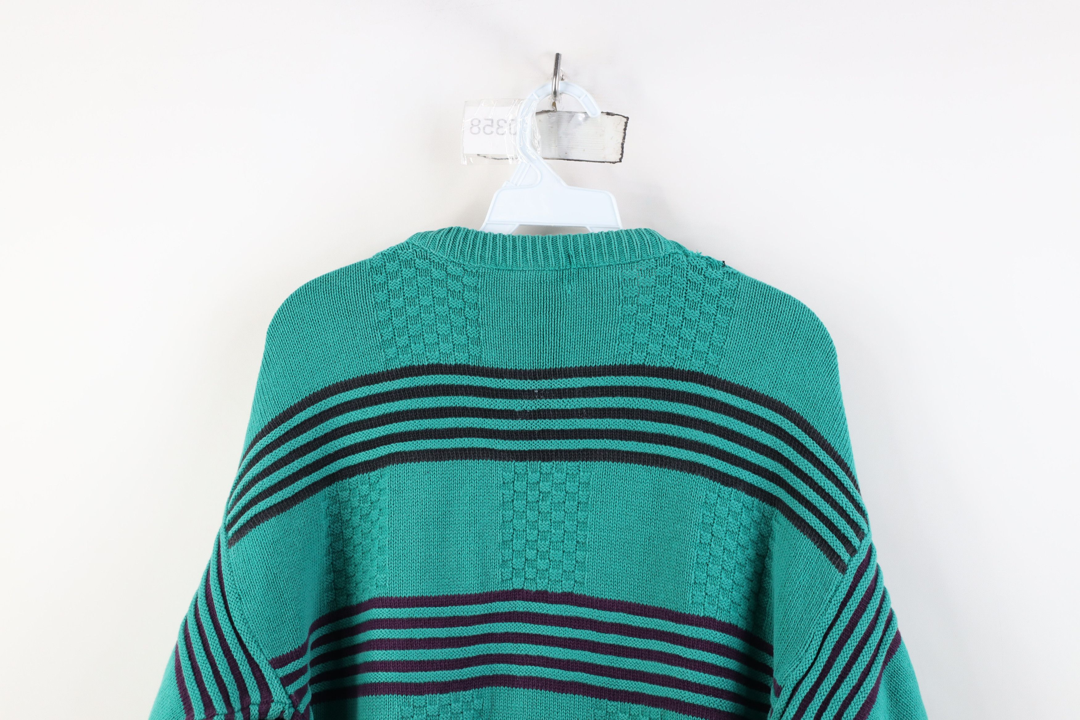 Vintage Vintage 90s Streetwear Checkered Striped Ribbed Knit Sweater Size US L / EU 52-54 / 3 - 12 Thumbnail