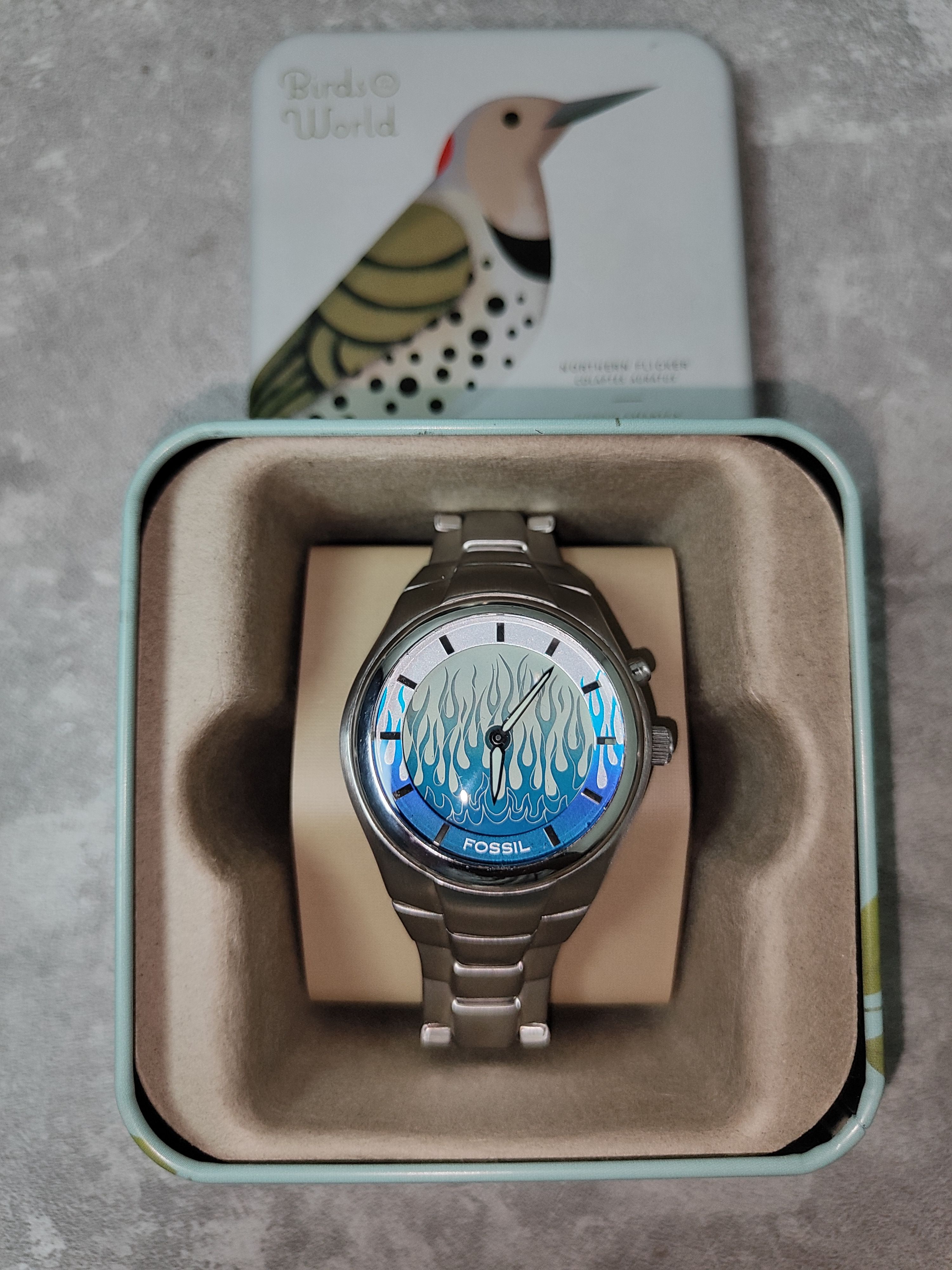 Fossil Fossil Big Tic Blue Flame White Dial Size ONE SIZE - 4 Thumbnail