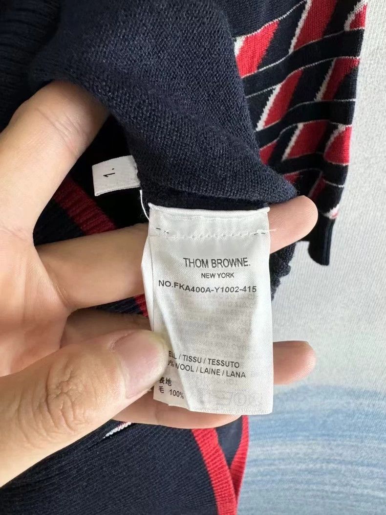 Thom Browne Thom Browne size1 Dark blue puppy pattern short sleeve knit Size S / US 4 / IT 40 - 4 Thumbnail