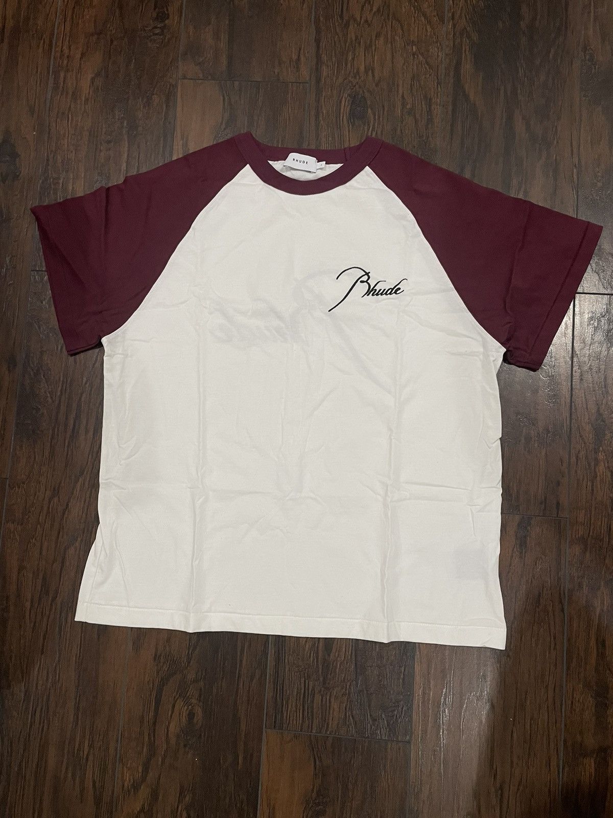 image of Rhude Logo Tee in Red/White, Men's (Size Small)