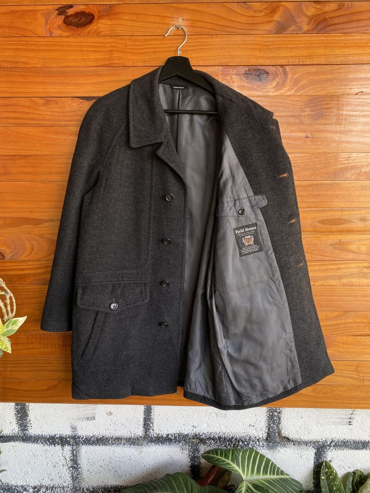 Japanese Brand Field House Cashmere Blend Wool Coat Dark Grey Outerwear Size US M / EU 48-50 / 2 - 12 Thumbnail