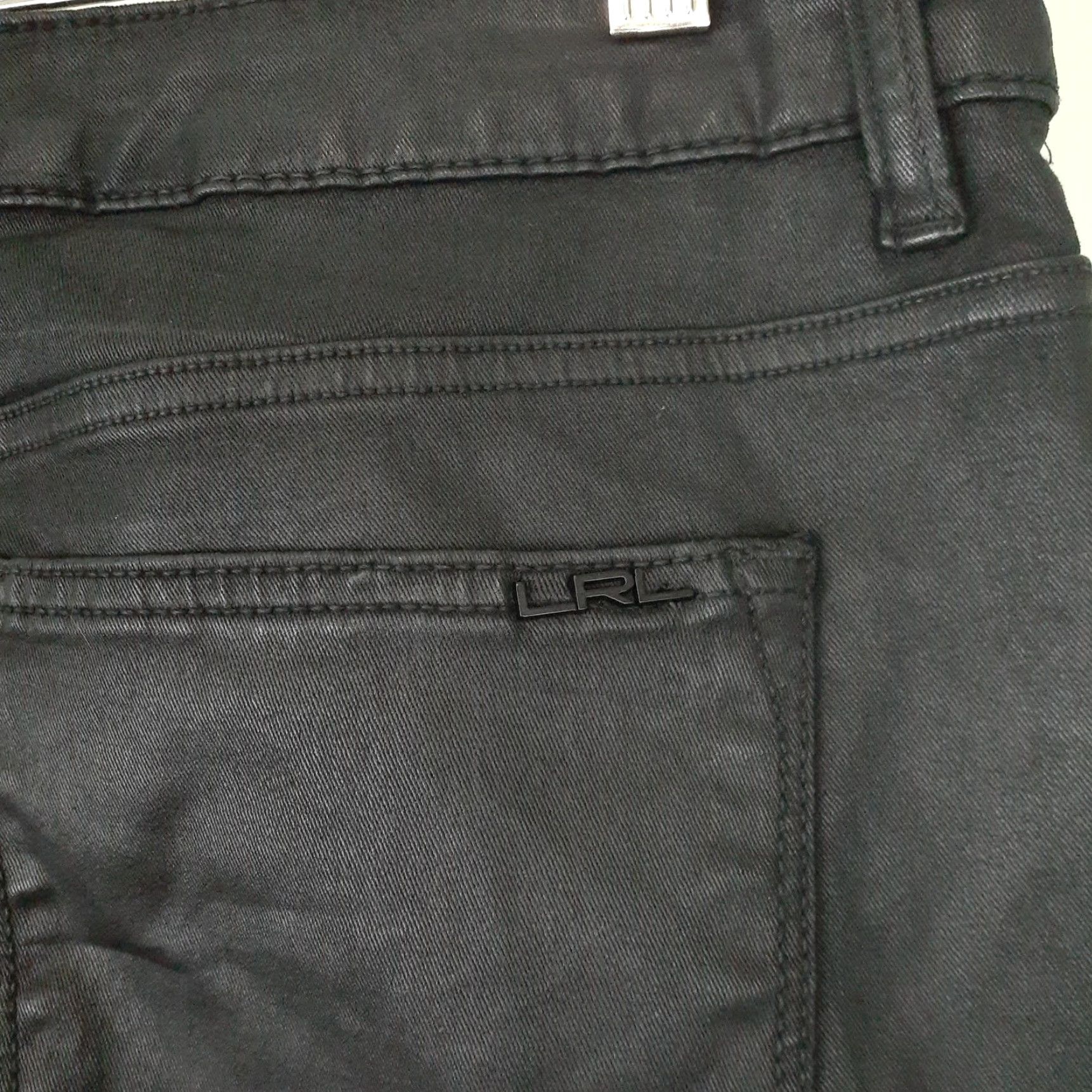 Ralph Lauren Lauren Ralph Lauren Black Label Shiny Lightweight Denim Pants Womens 34x30 Slim Tapered Inseam 30 Black Size 24" / US 00 / IT 34 - 5 Thumbnail