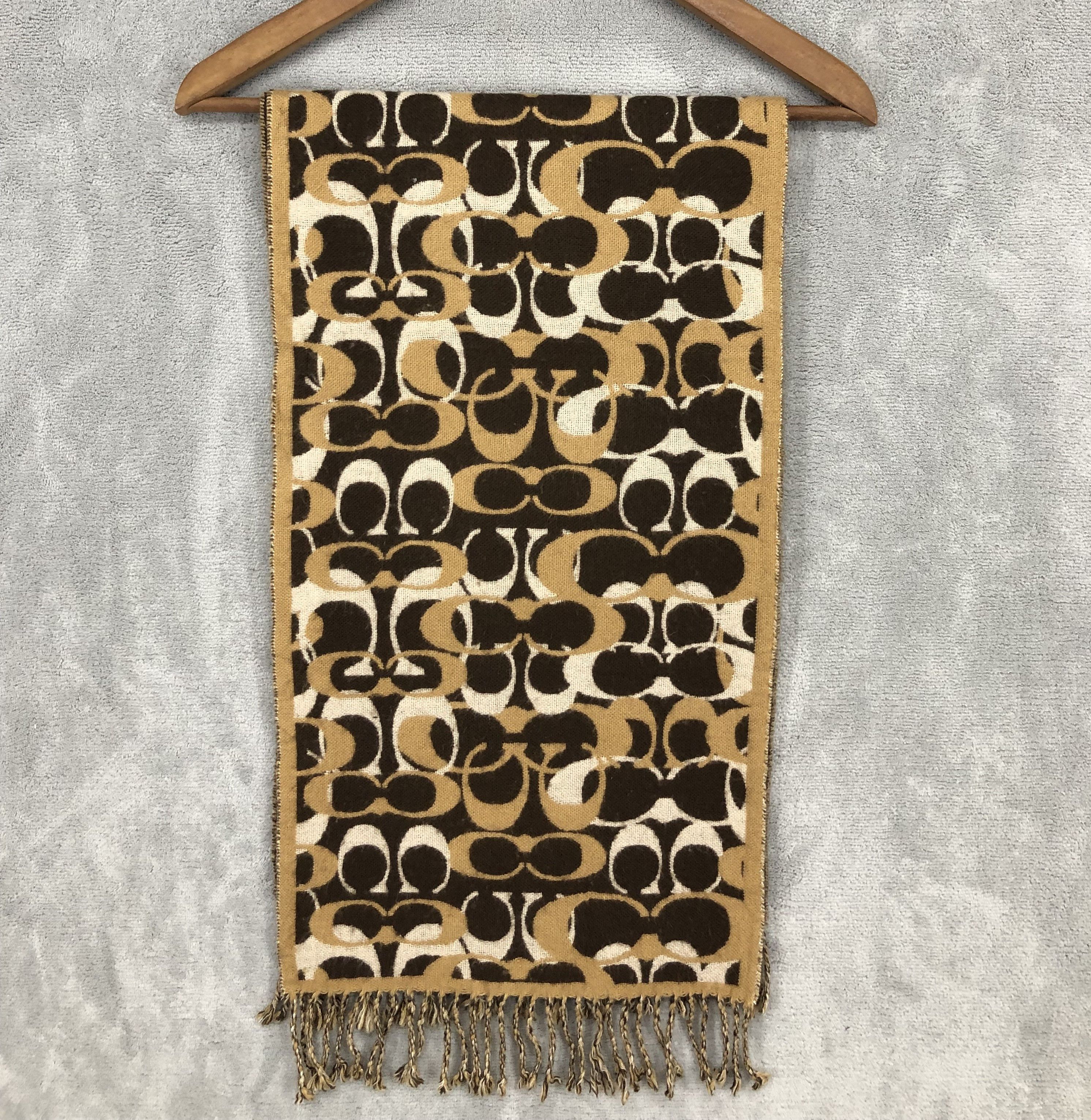 Coach Monogram Wool Scarf Muffler Neck Scarf