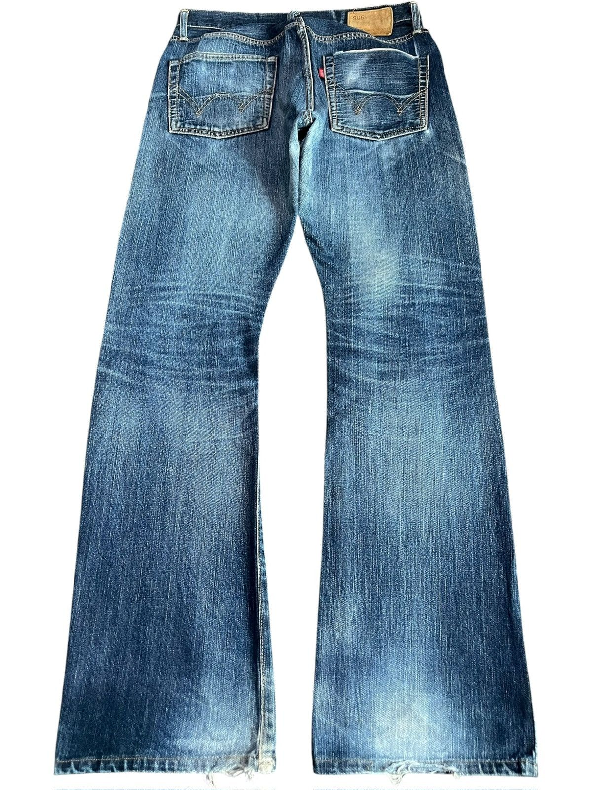 Edwin Vintage Edwin 505 Selvedge Distress Flare Jeans Size US 32 / EU 48 - 2 Thumbnail