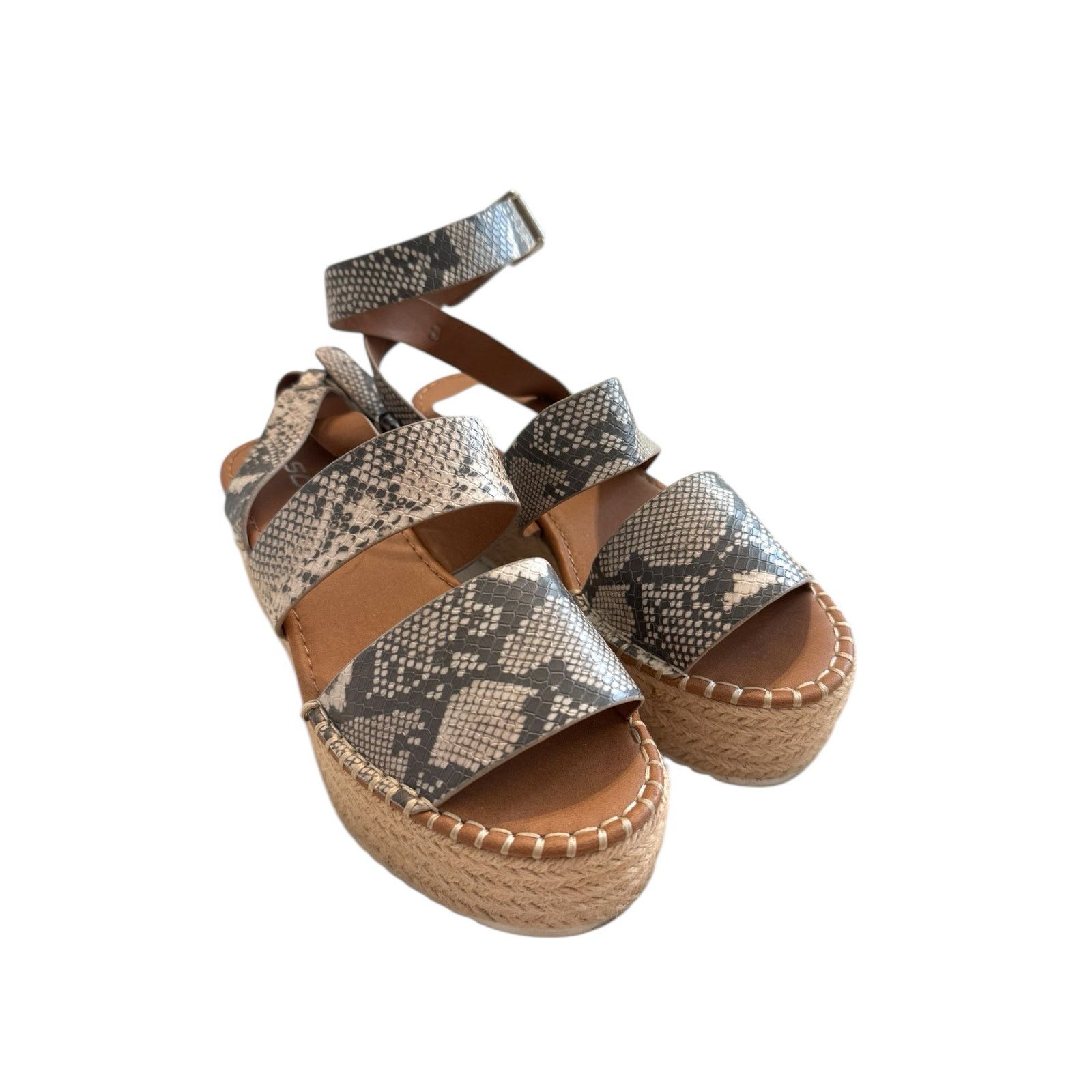 The Unbranded Brand Womens 7 Espadrille Platform Sandal SnakeSkin Ankle Strap Size US 7 / IT 37 - 2 Thumbnail