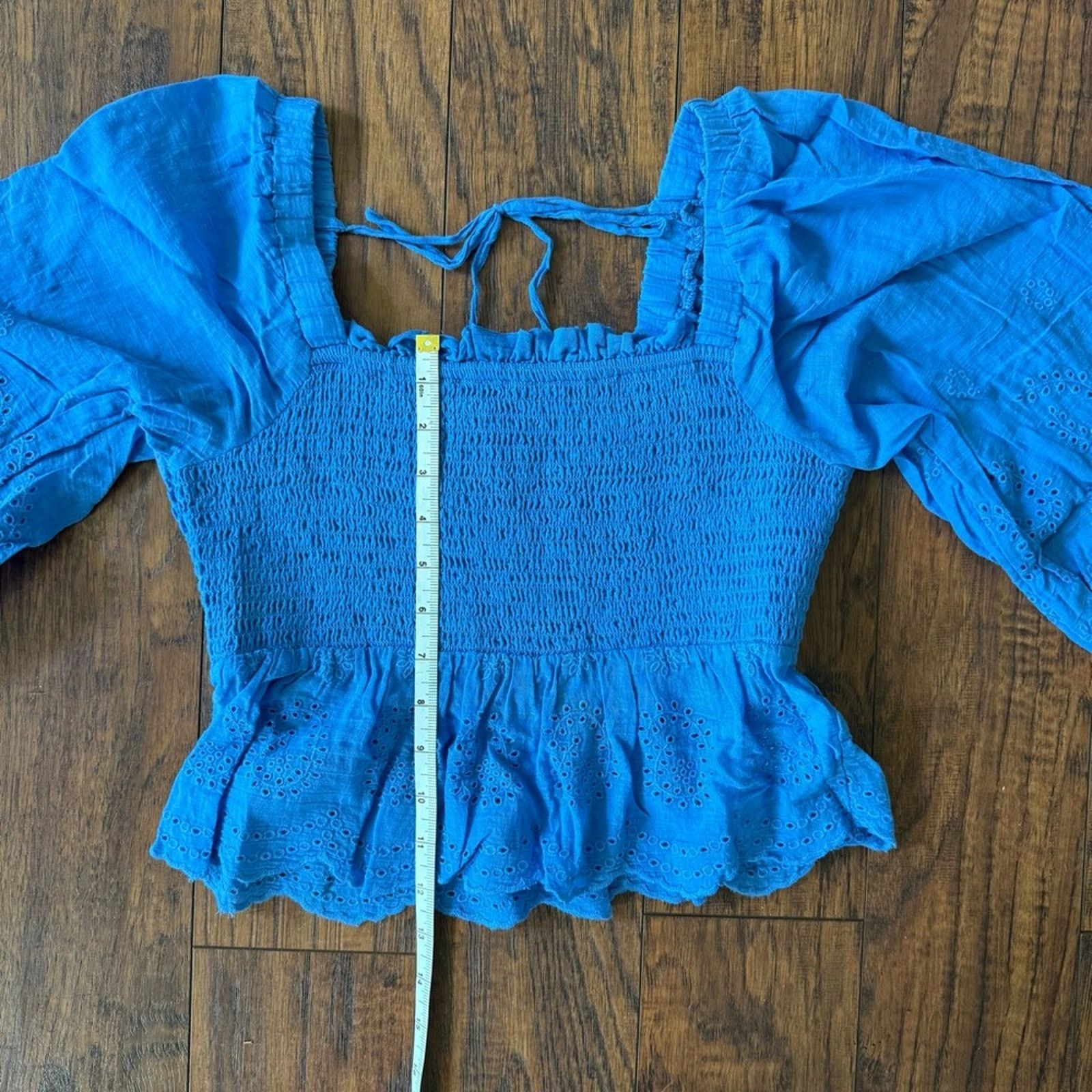 American Eagle Outfitters American Eagle Outfitters Eyelet Peplum Crop Top M Size M / US 6-8 / IT 42-44 - 14 Thumbnail